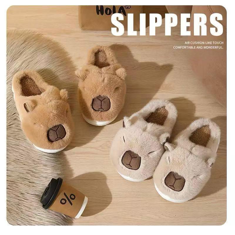 Capybara fluffy slipper