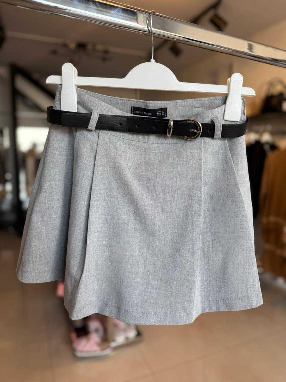 The Gray Pleated Mini Skirt