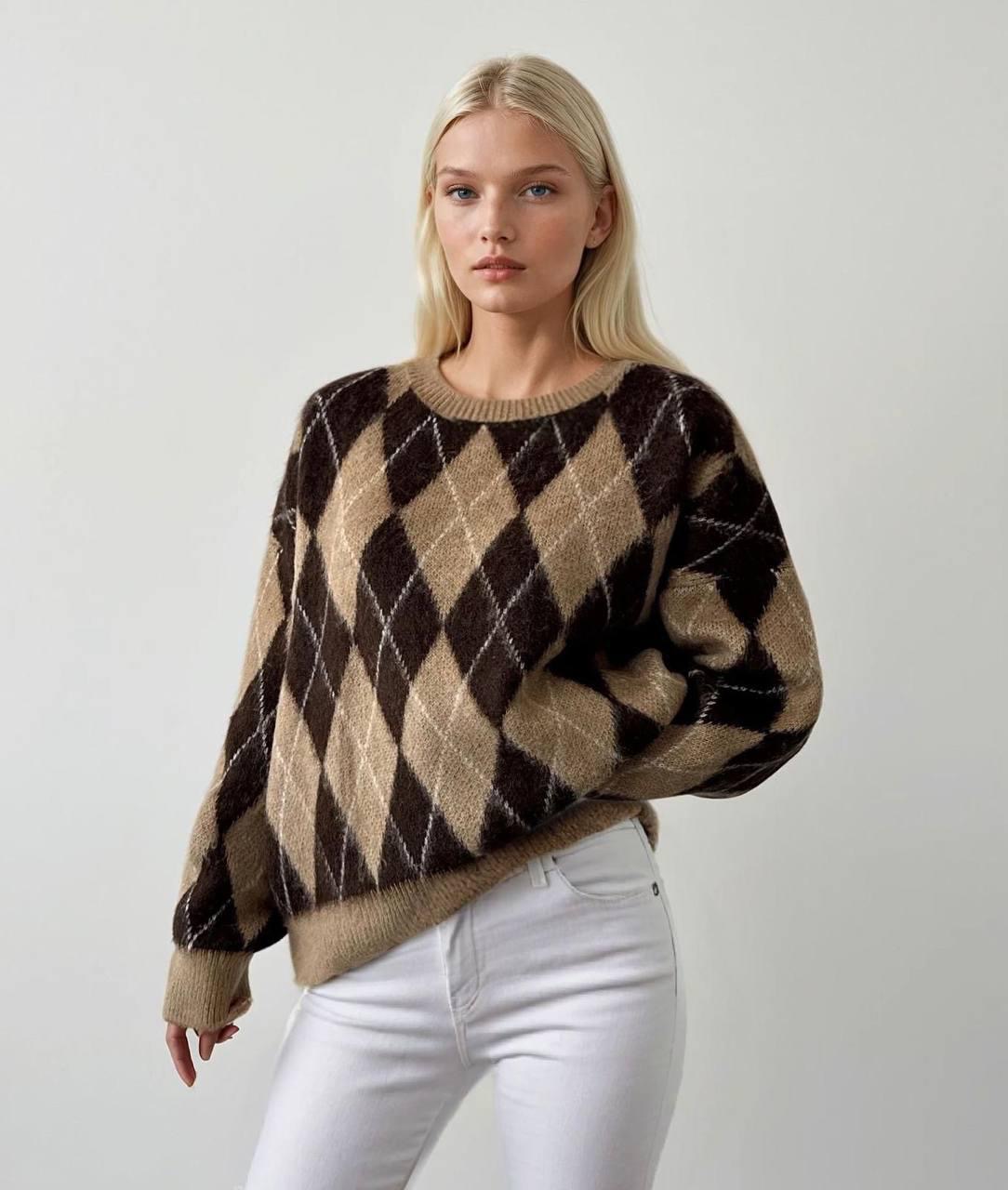 Argyle Knit Sweater
