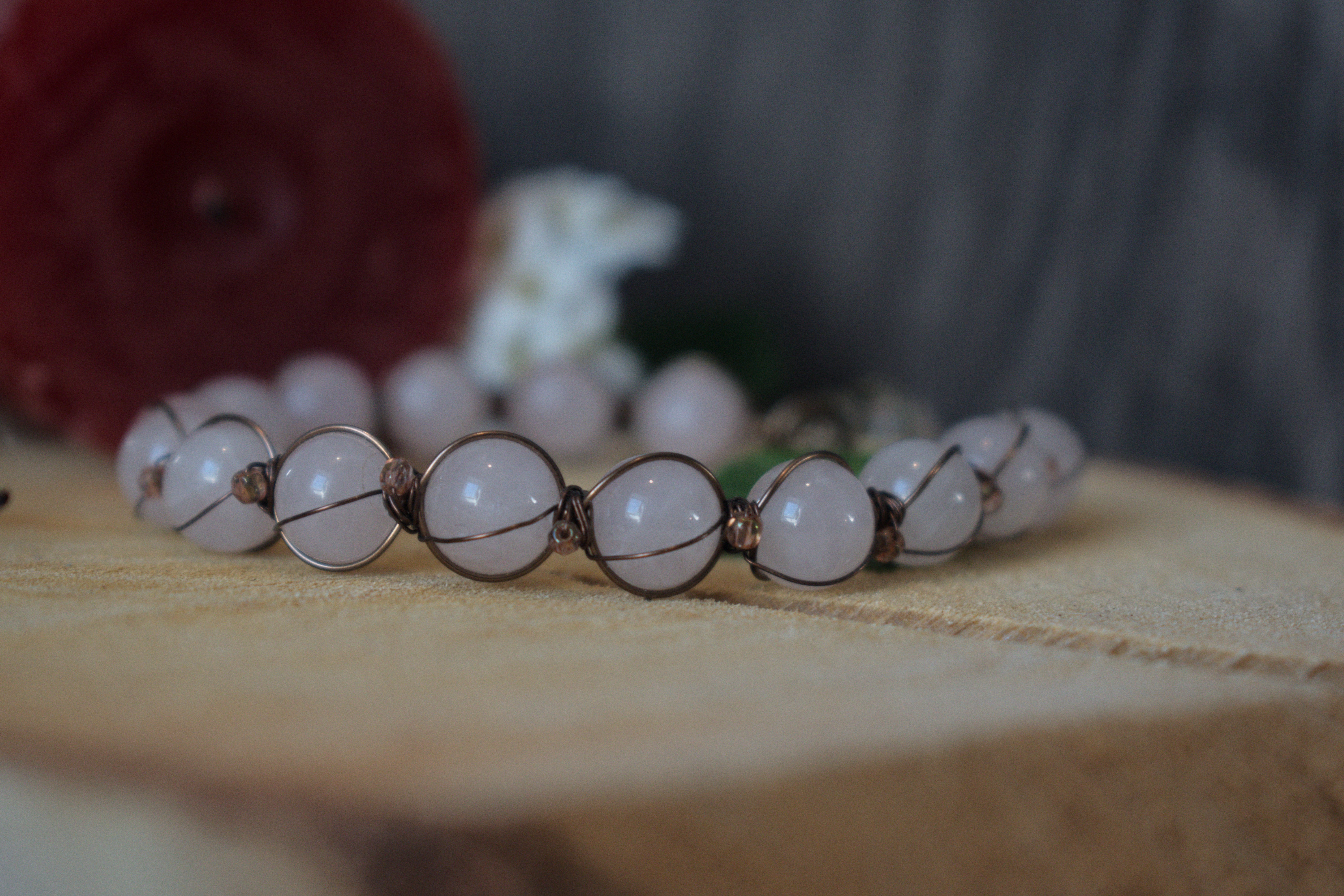 Bracelet ~Aralia~ Quartz Rose 