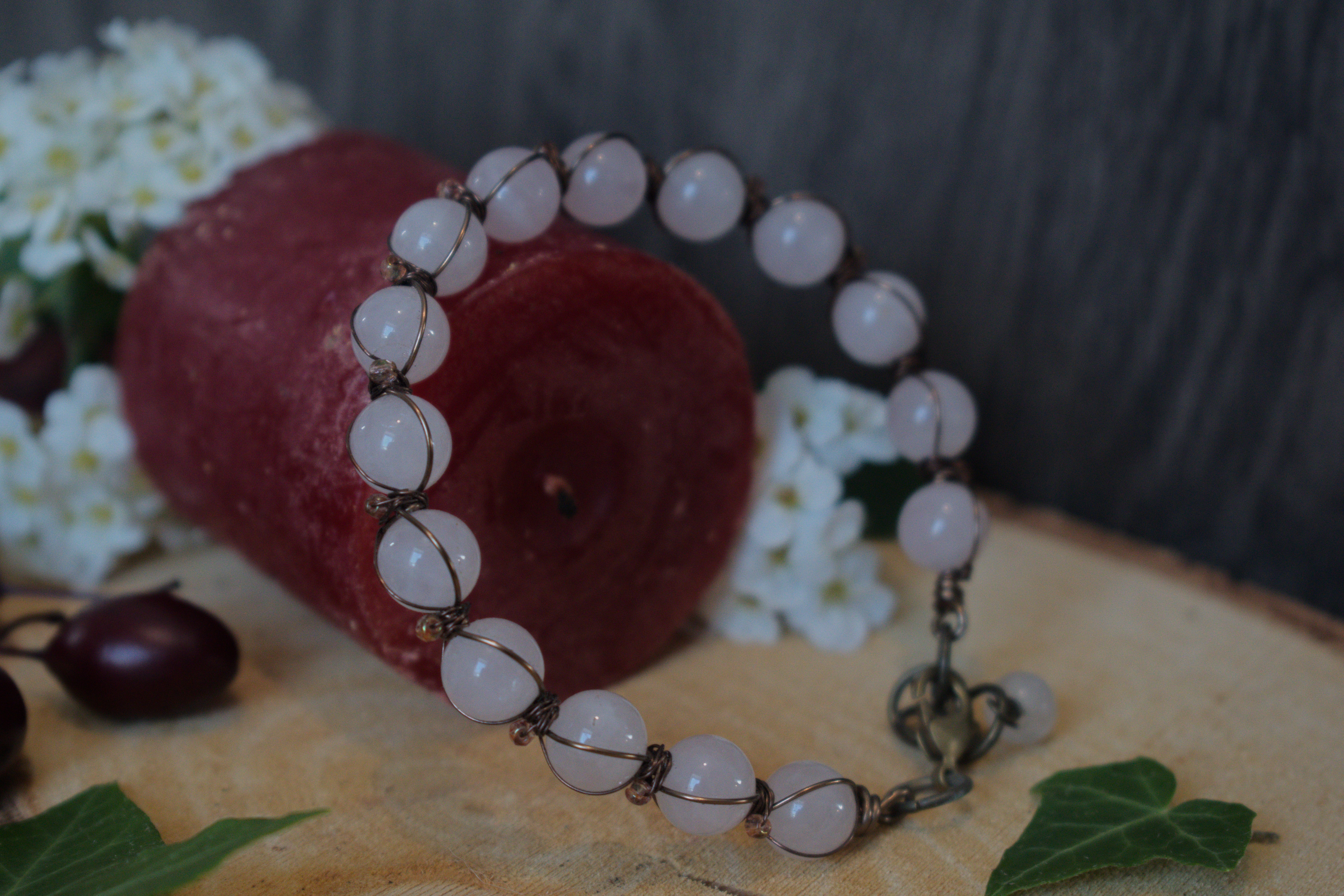 Bracelet ~Aralia~ Quartz Rose 