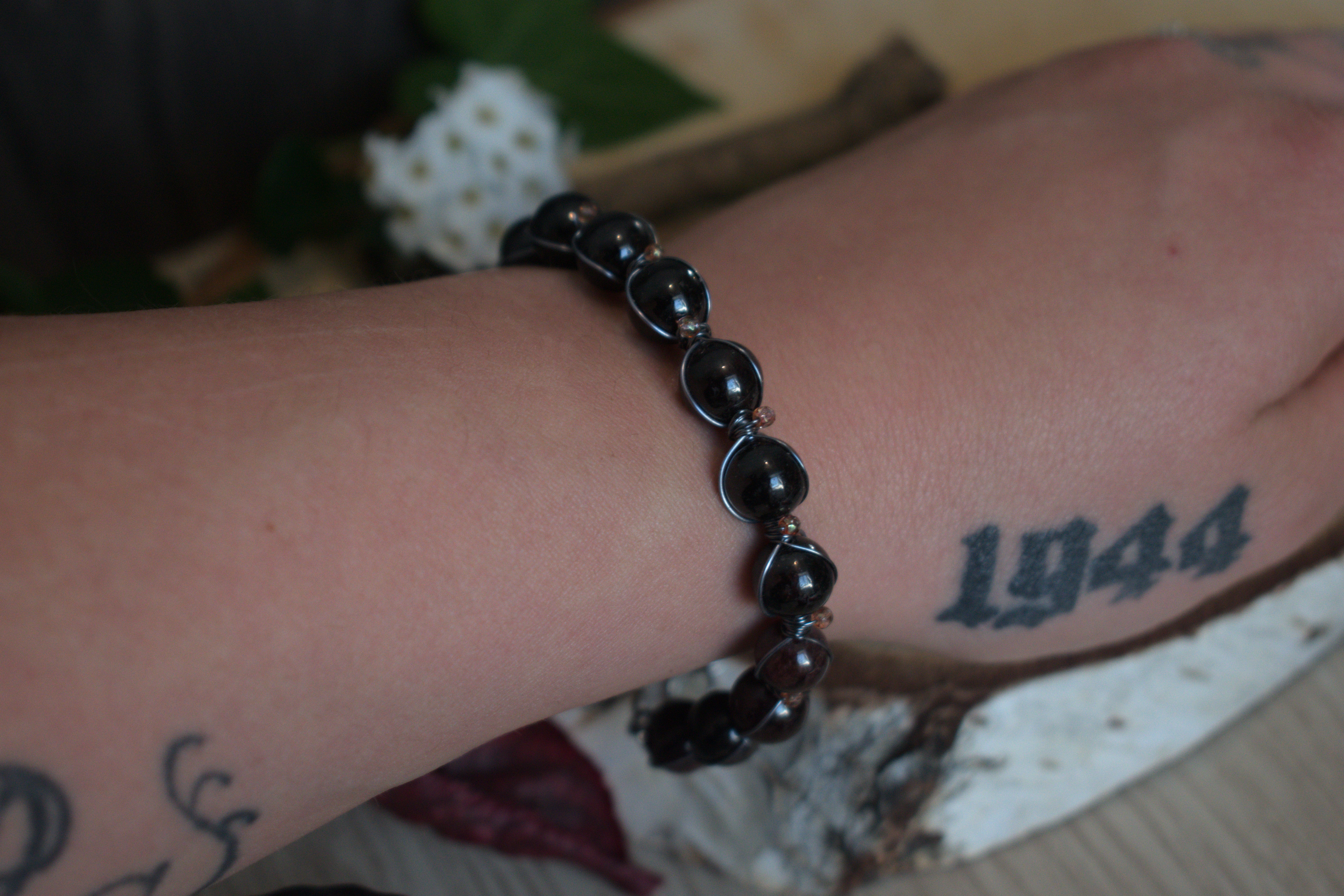 Bracelet ~Aralia~ Obsidienne