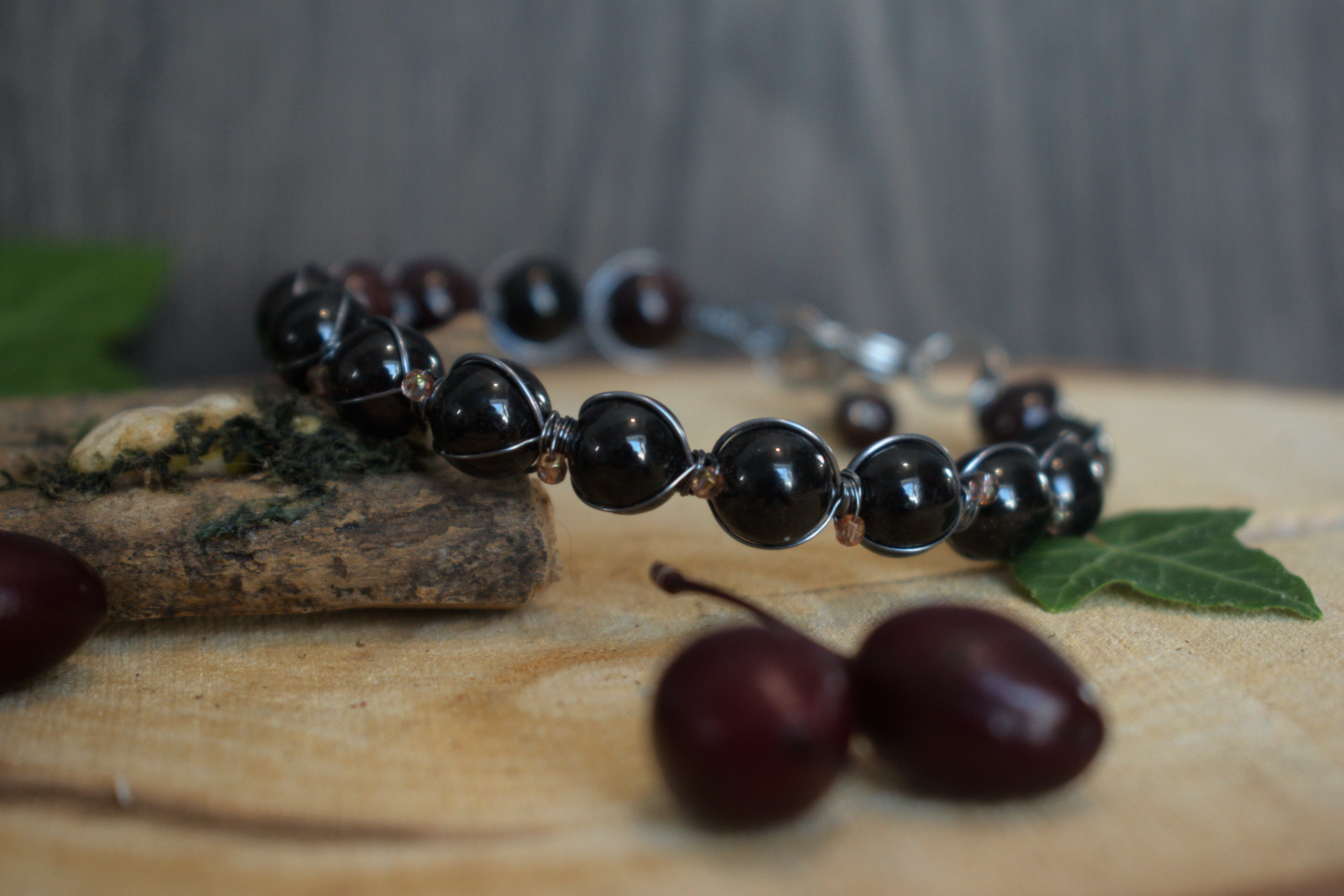 Bracelet ~Aralia~ Obsidienne