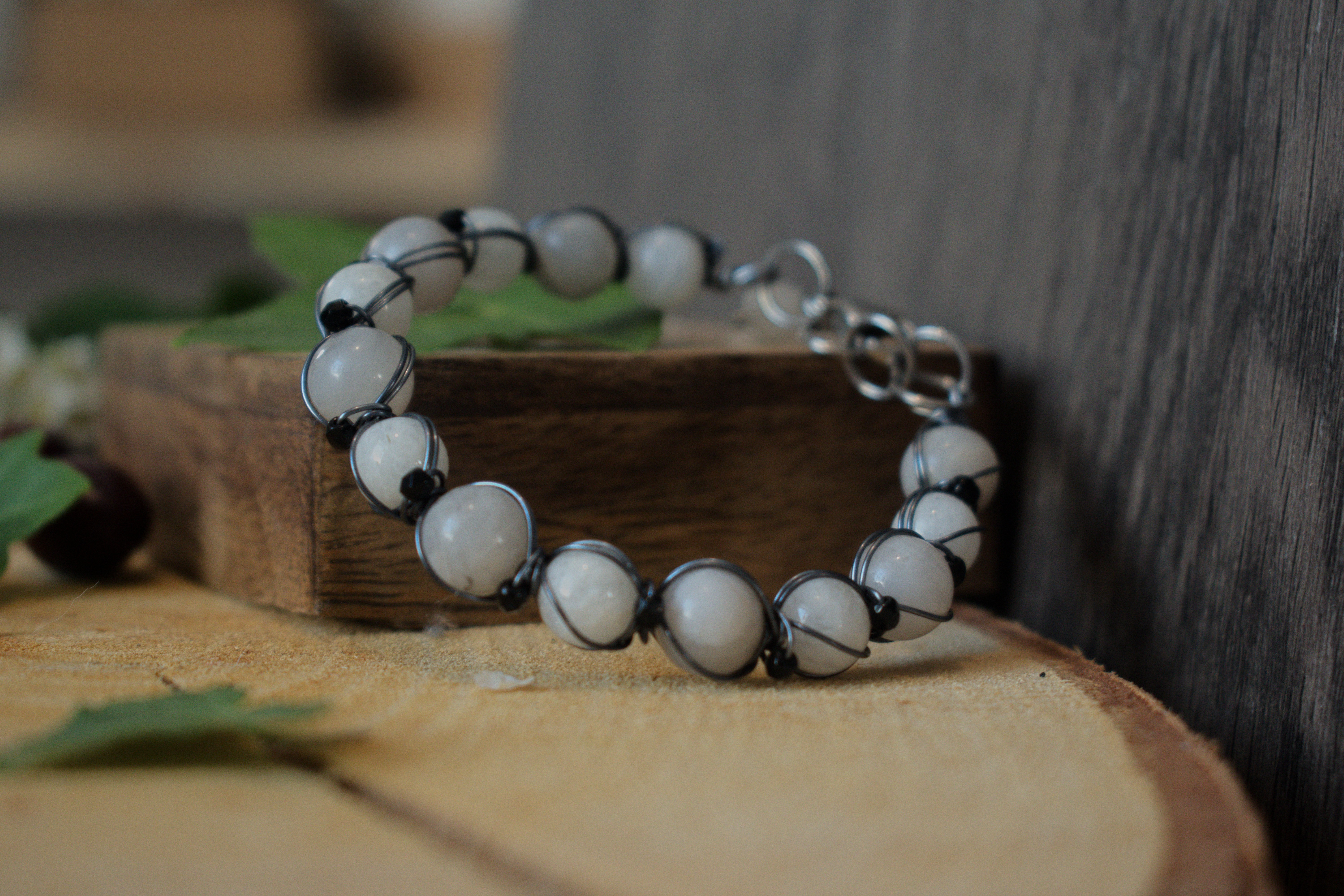 Bracelet ~Aralia~ Agate Grise