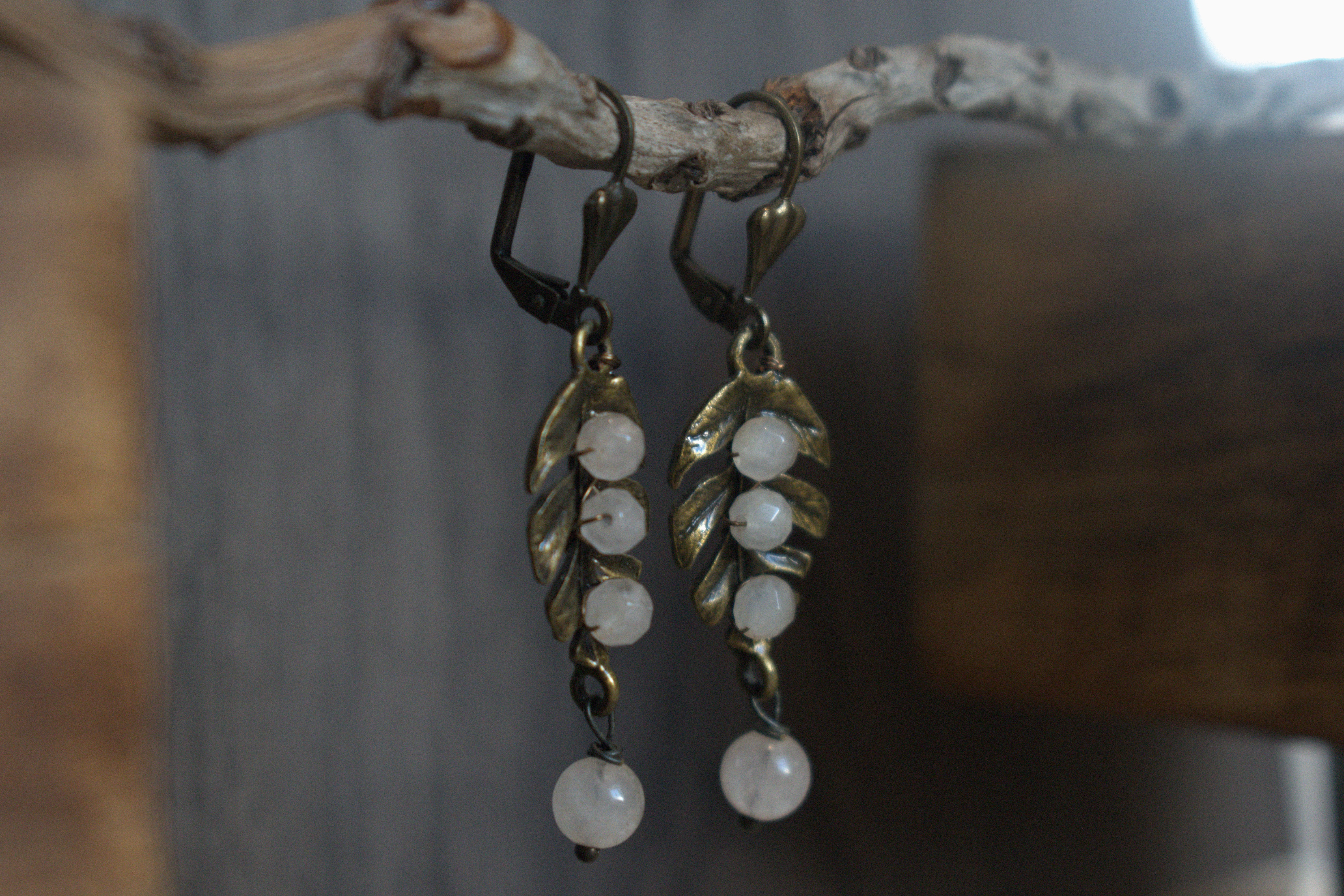 Boucles d'Oreilles ~Servilia~ Quartz Rose