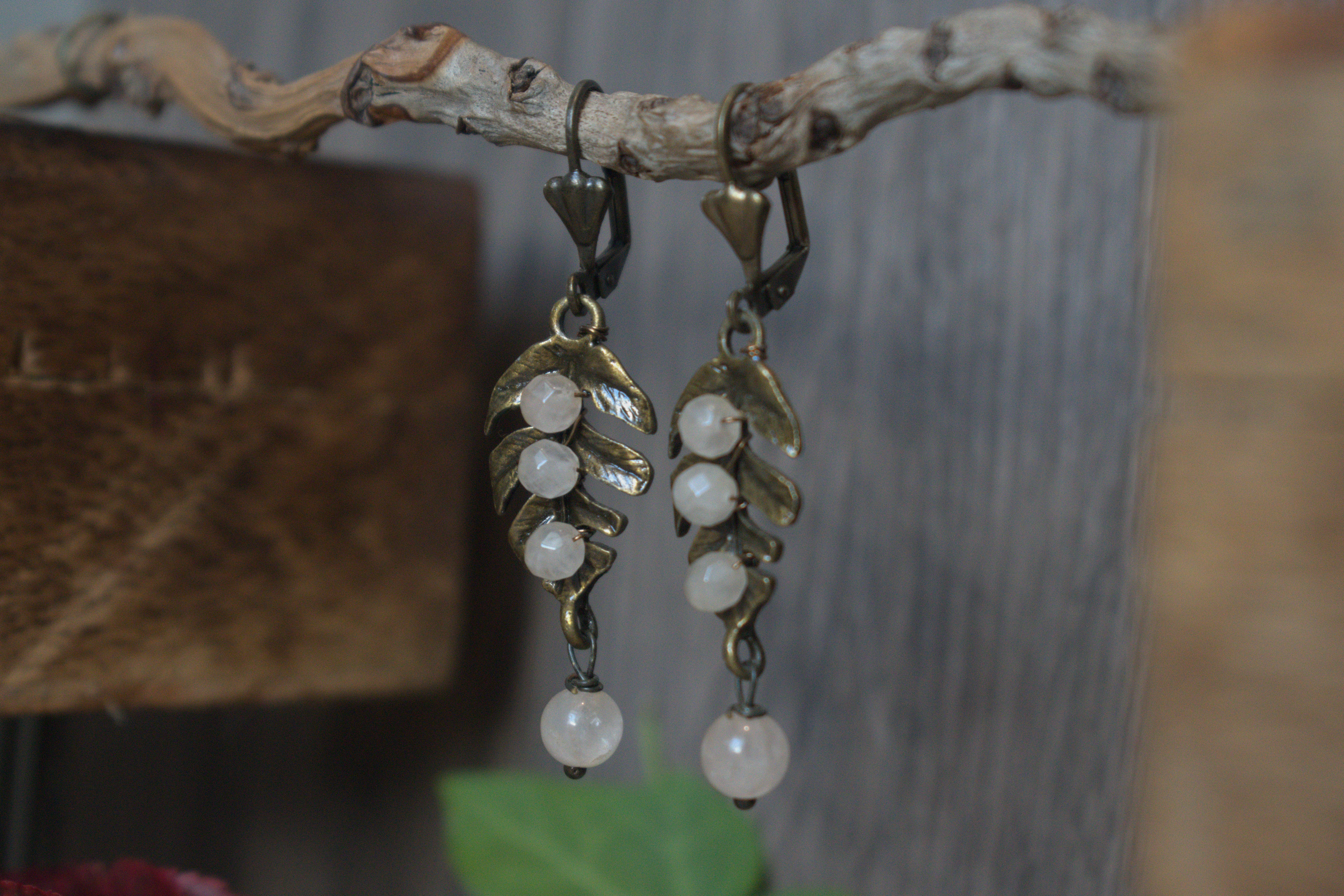 Boucles d'Oreilles ~Servilia~ Quartz Rose