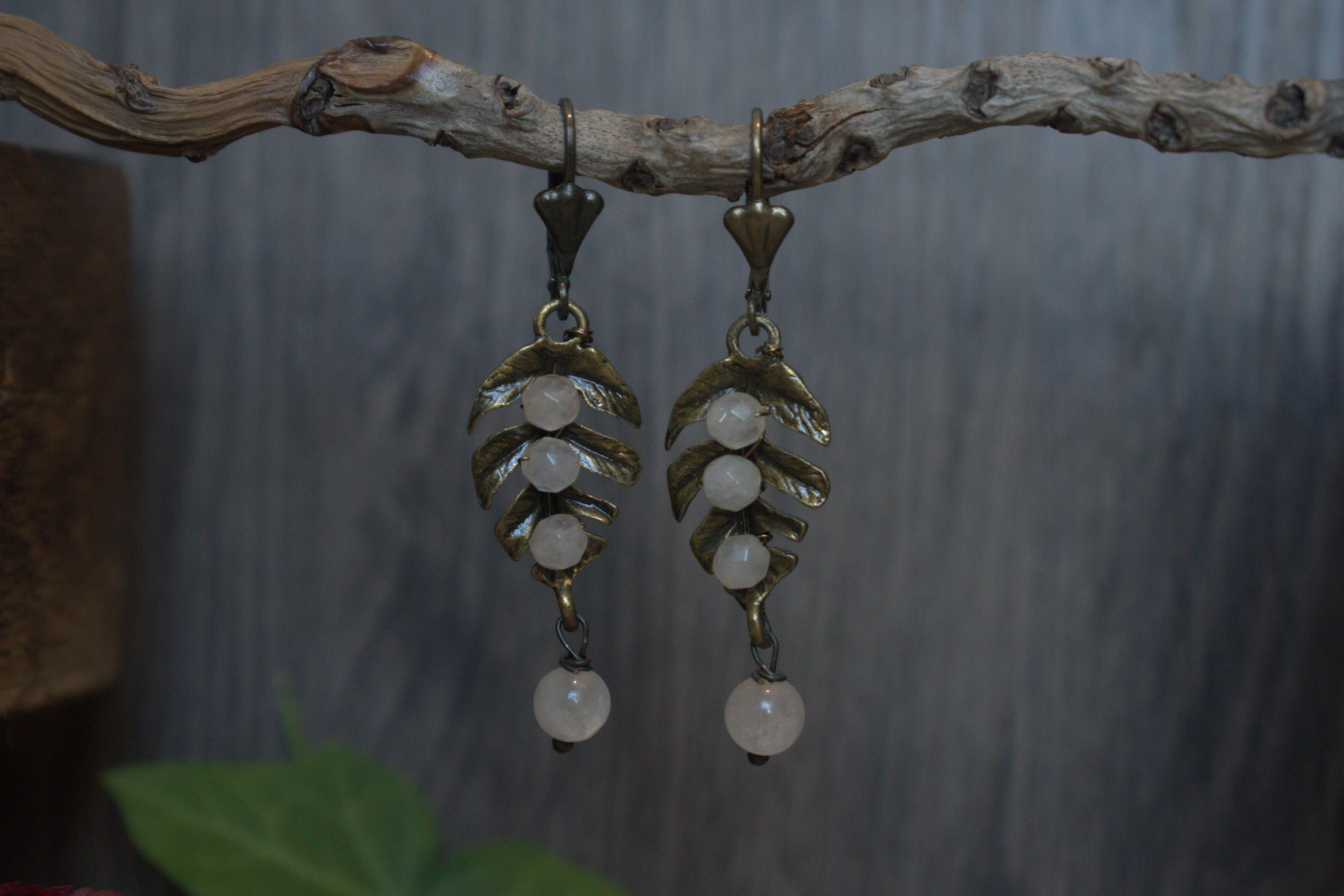 Boucles d'Oreilles ~Servilia~ Quartz Rose