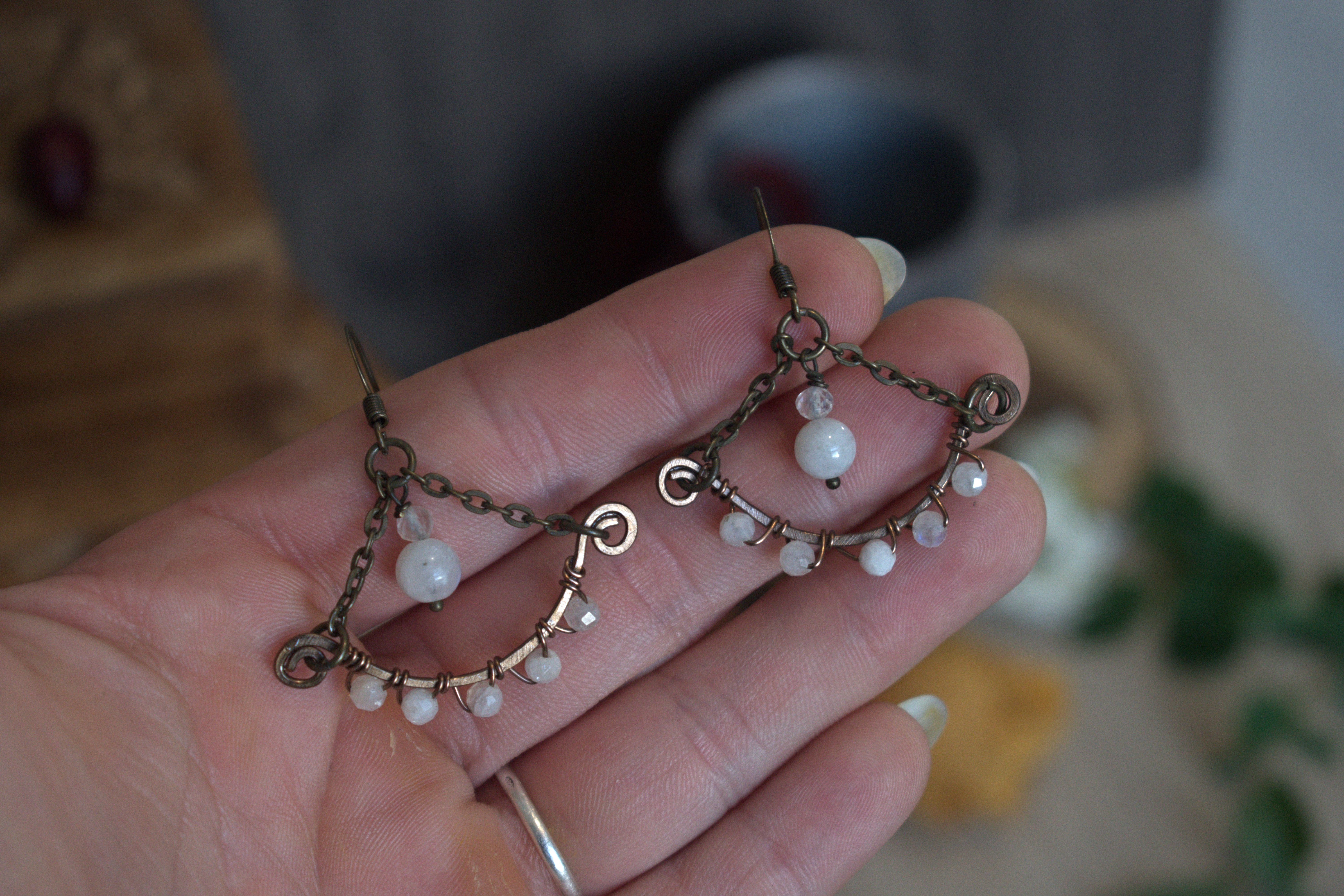 Boucles d'Oreilles ~Horus~ Péristérite