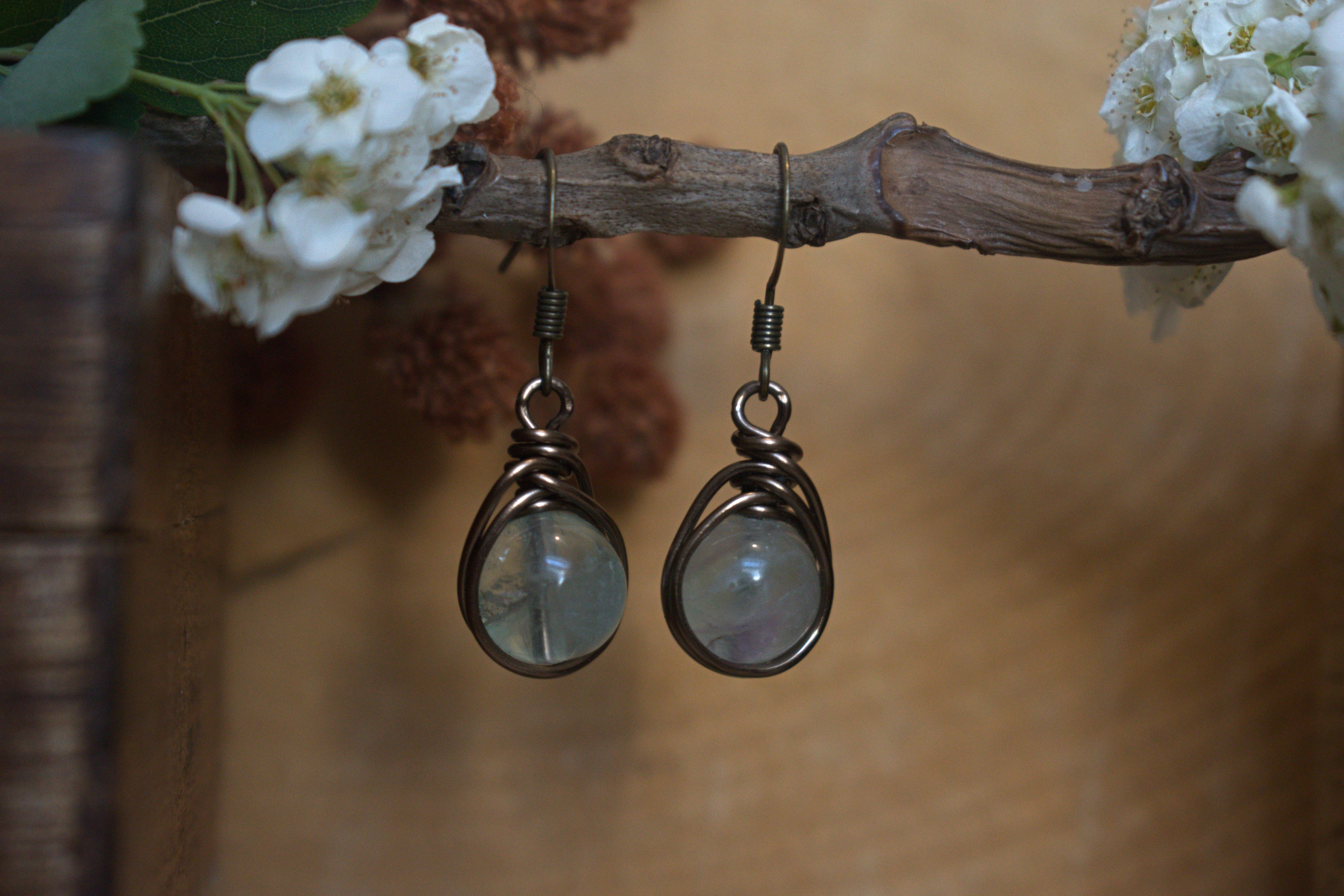 Boucles d'Oreilles ~Orëa~ Fluorite