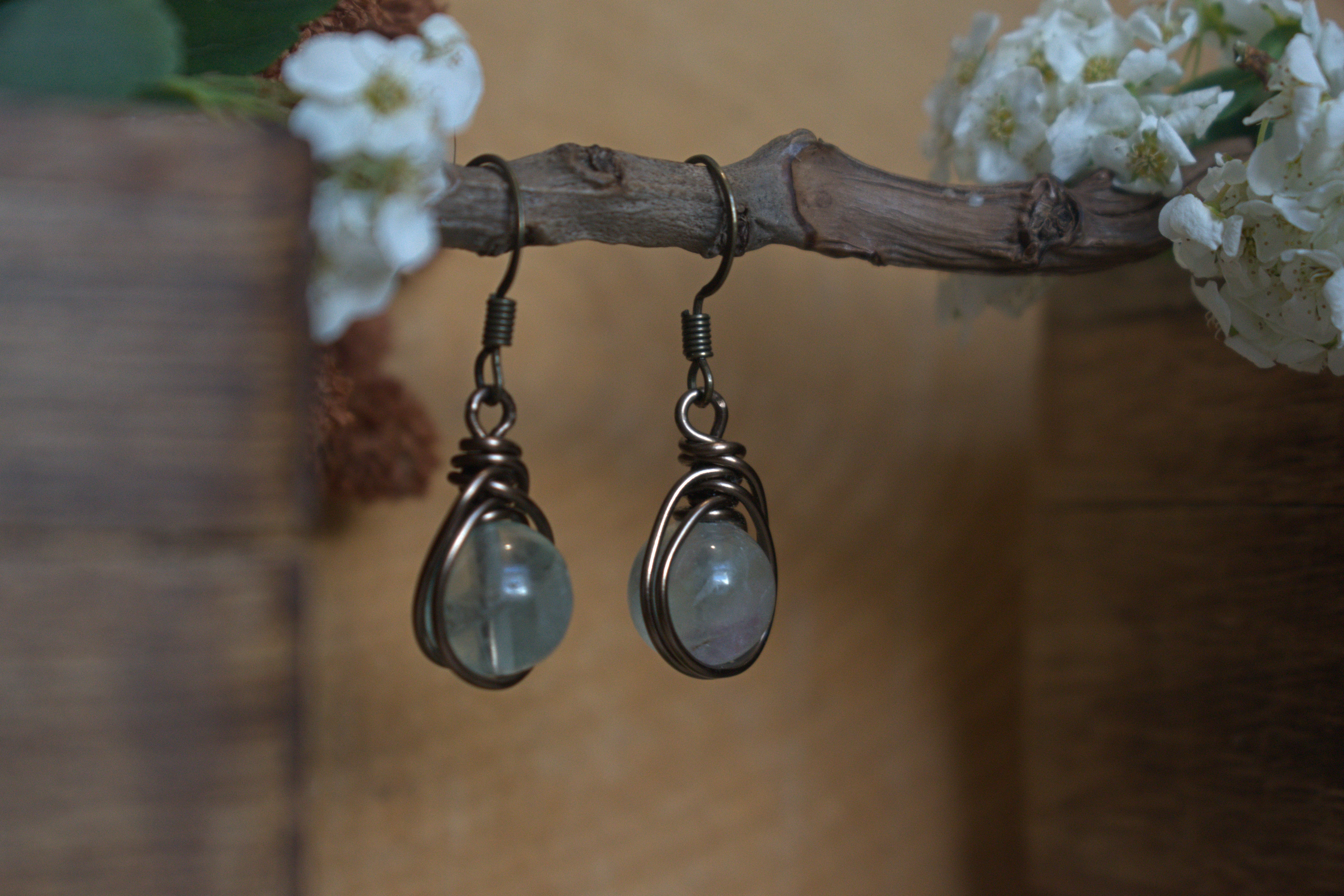 Boucles d'Oreilles ~Orëa~ Fluorite