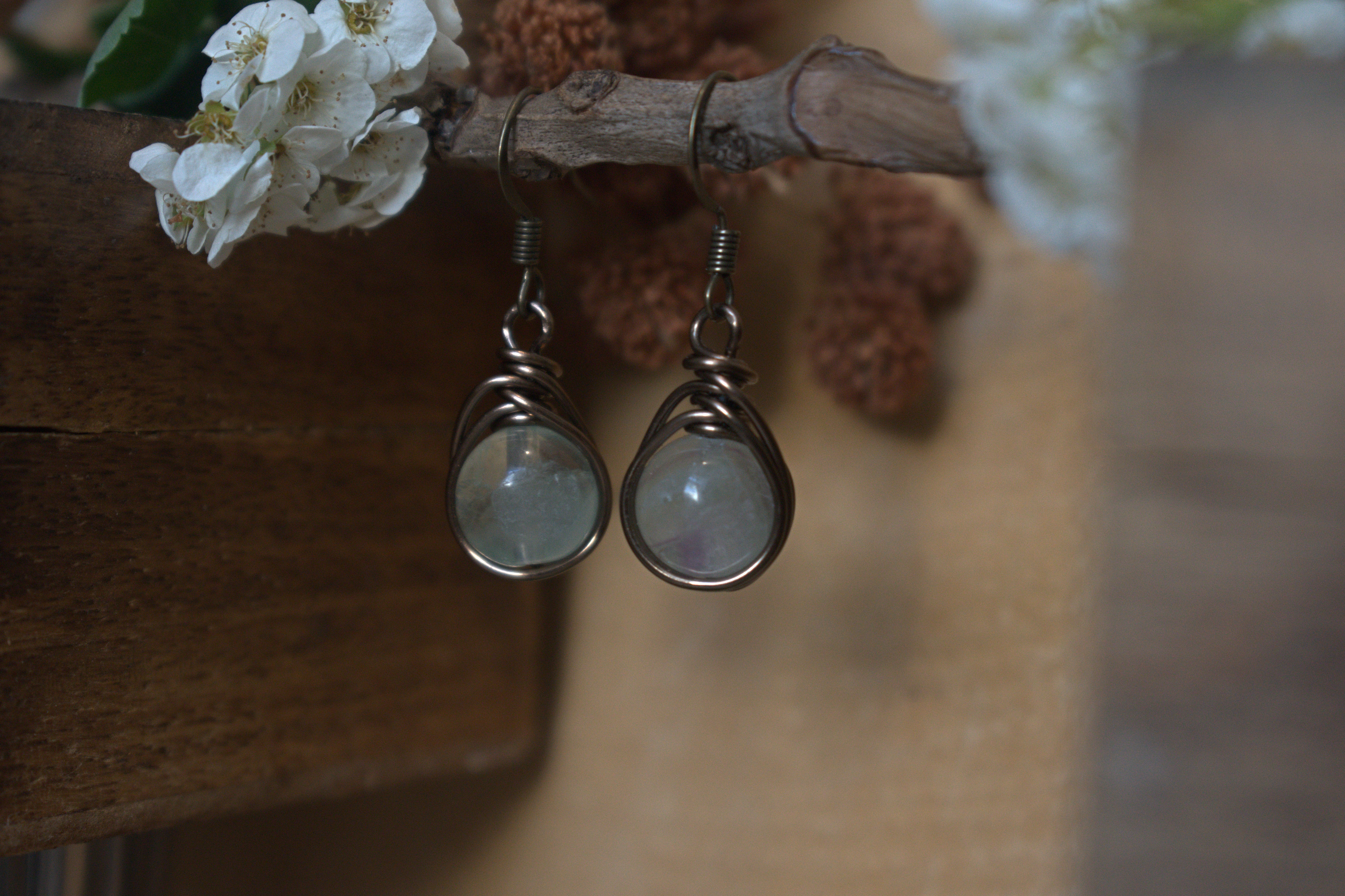 Boucles d'Oreilles ~Orëa~ Fluorite