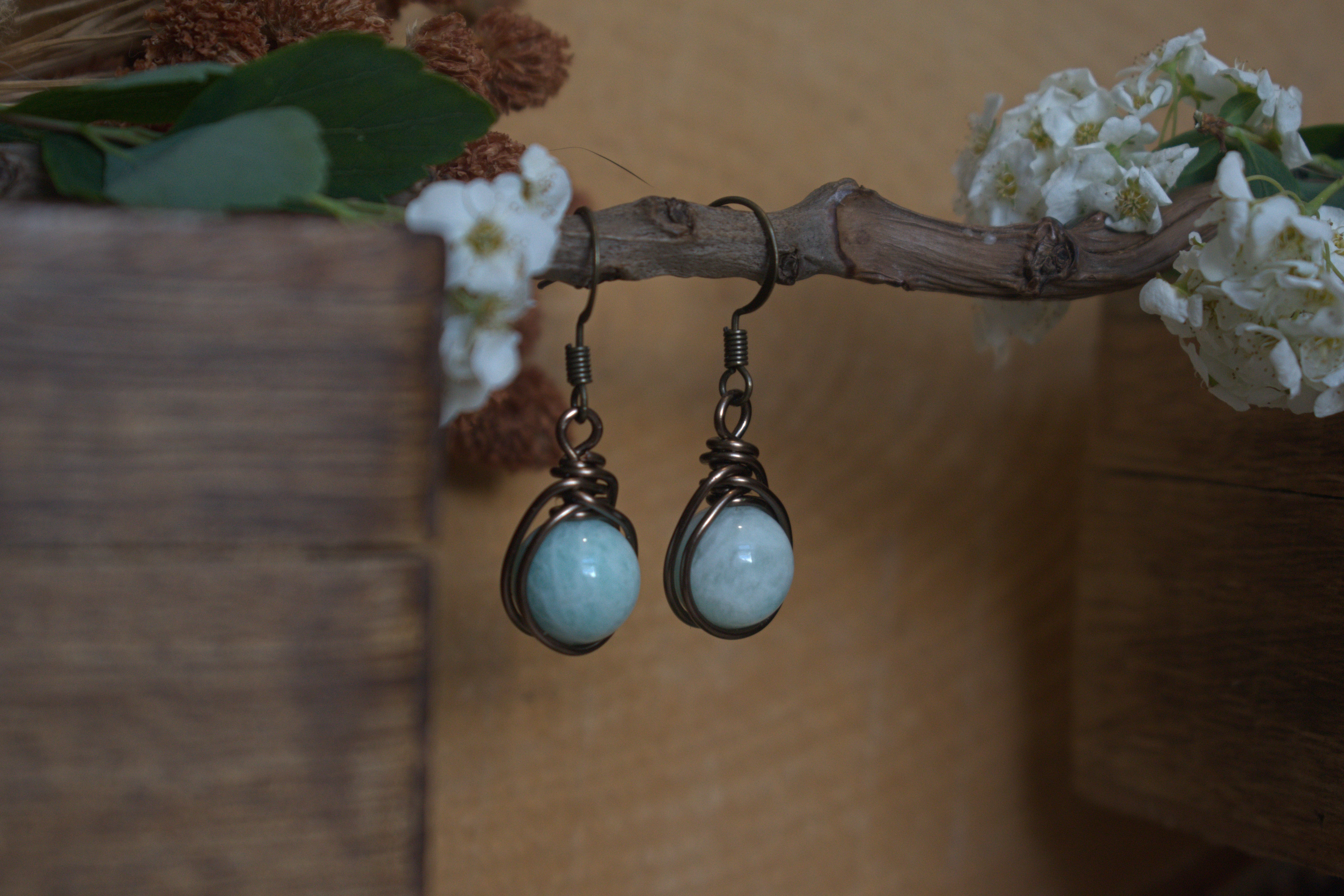 Boucles d'Oreilles ~Orëa~ Amazonite
