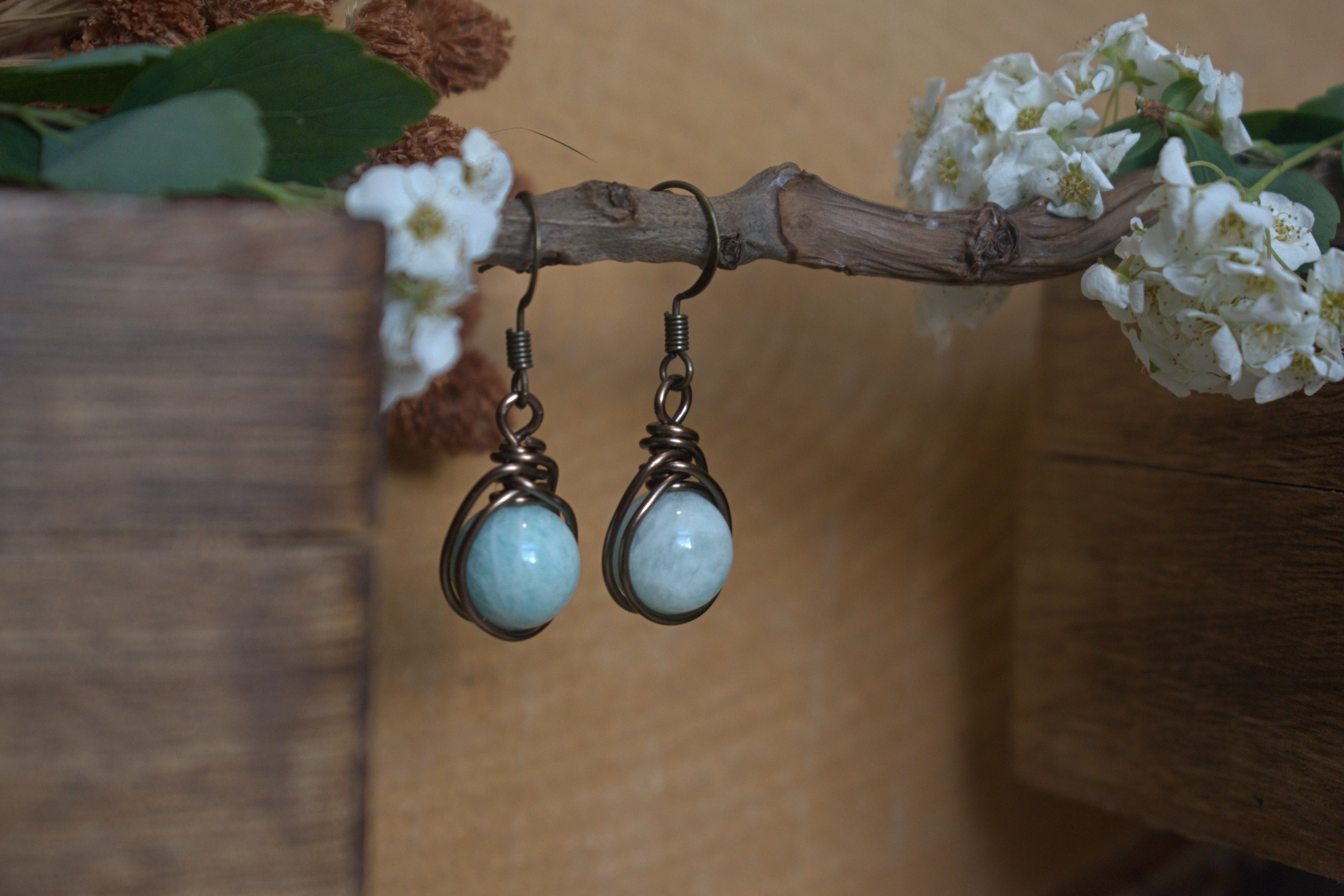 Boucles d'Oreilles ~Orëa~ Amazonite