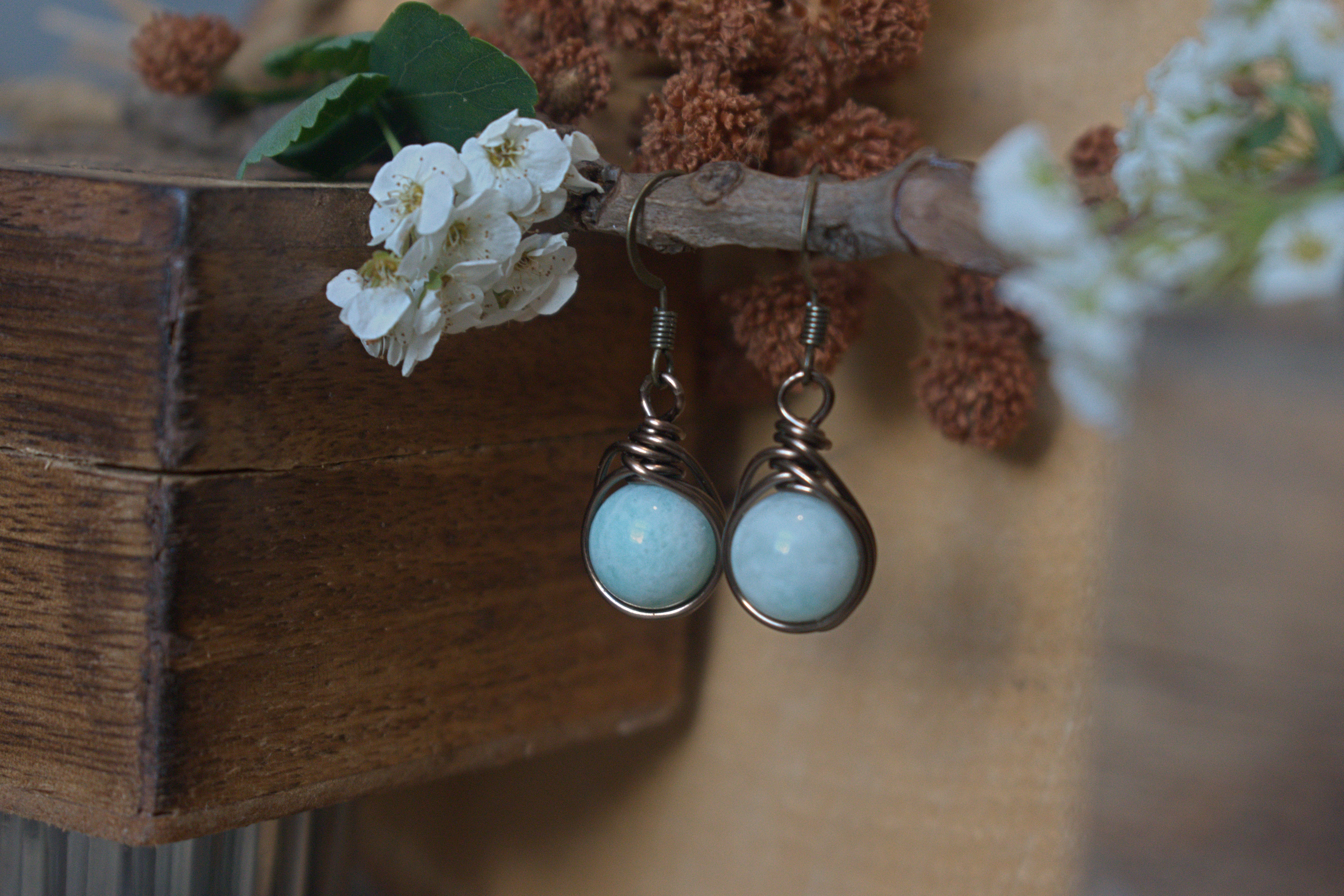 Boucles d'Oreilles ~Orëa~ Amazonite
