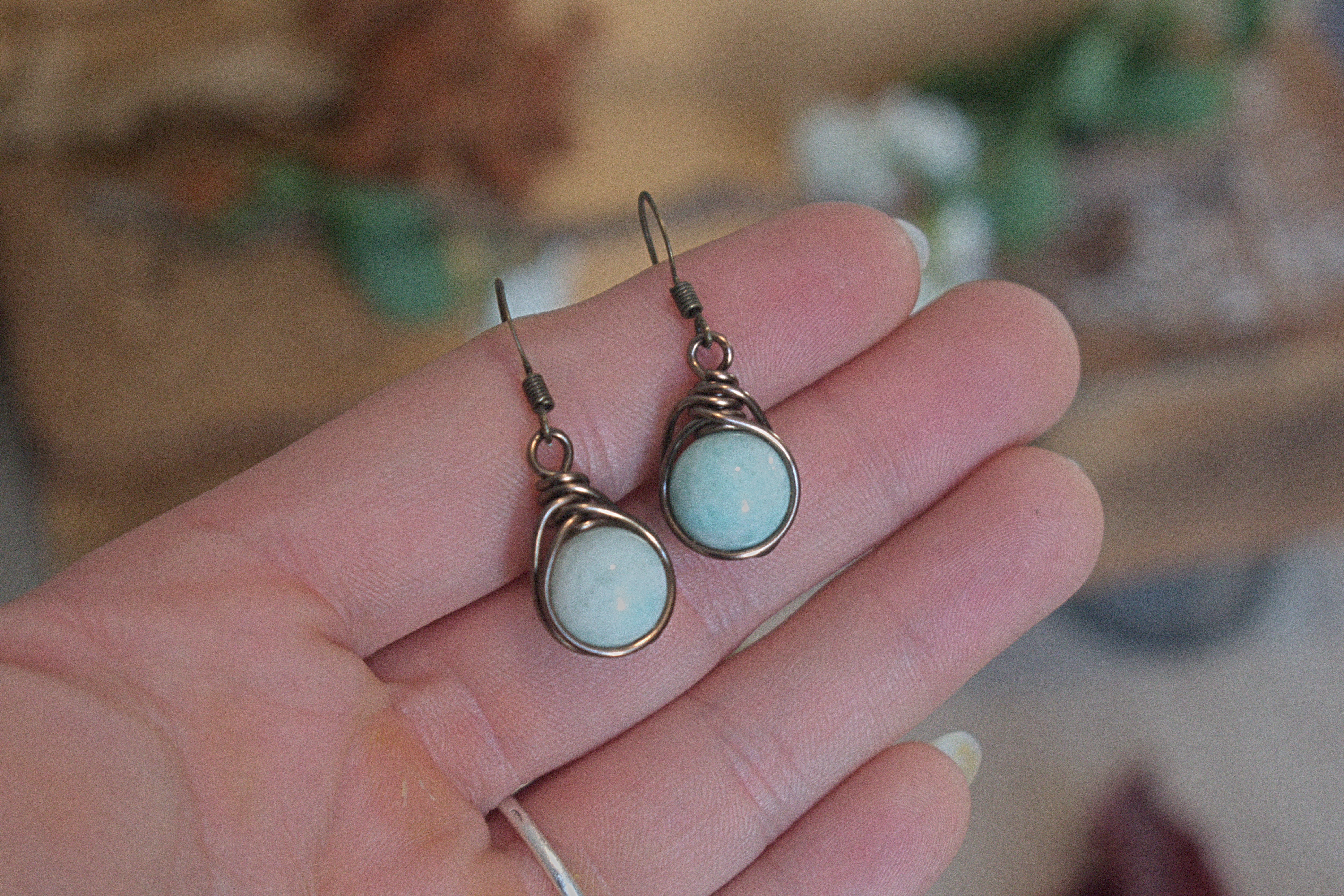 Boucles d'Oreilles ~Orëa~ Amazonite