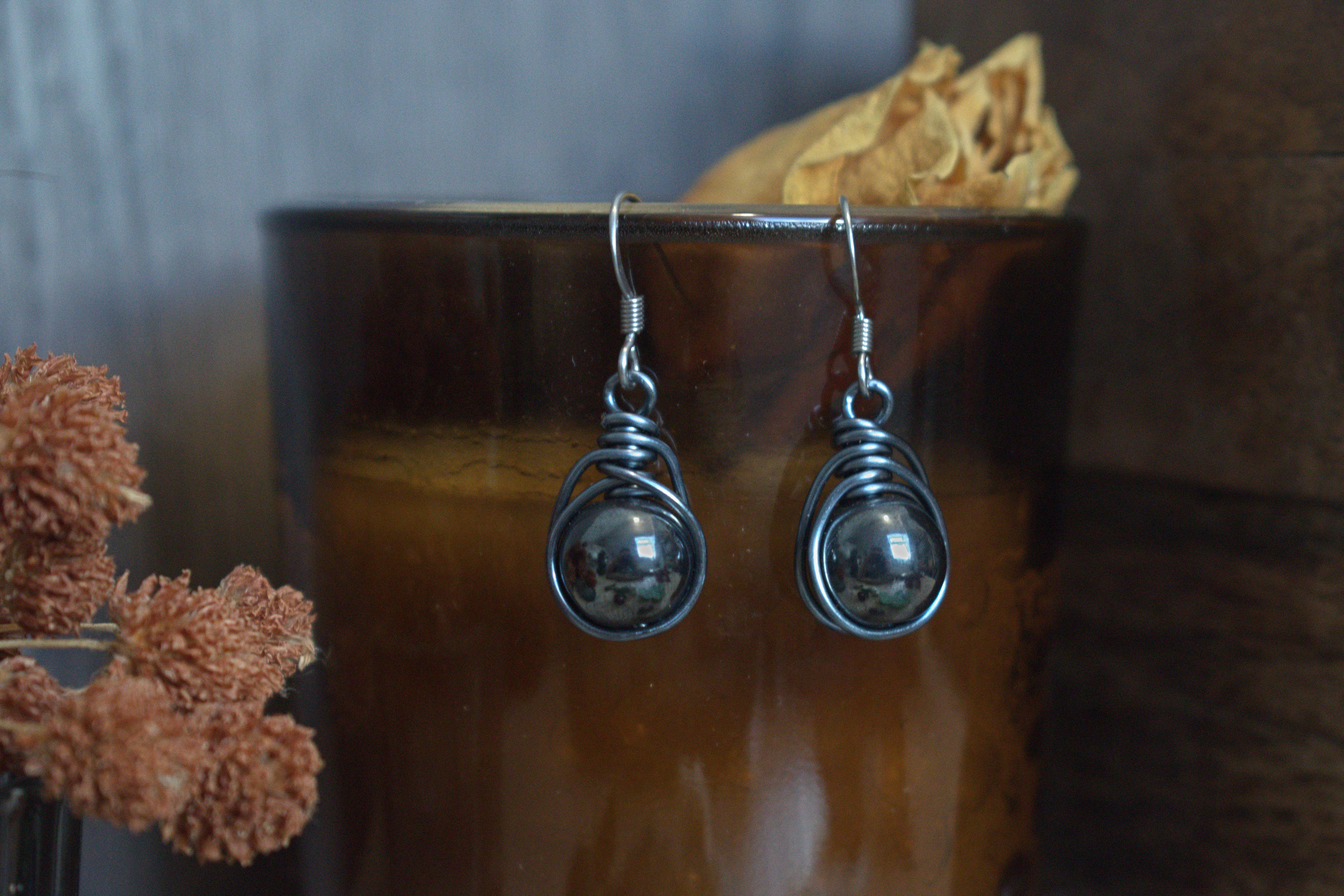 Boucles d'Oreilles ~Orëa~ Hématite