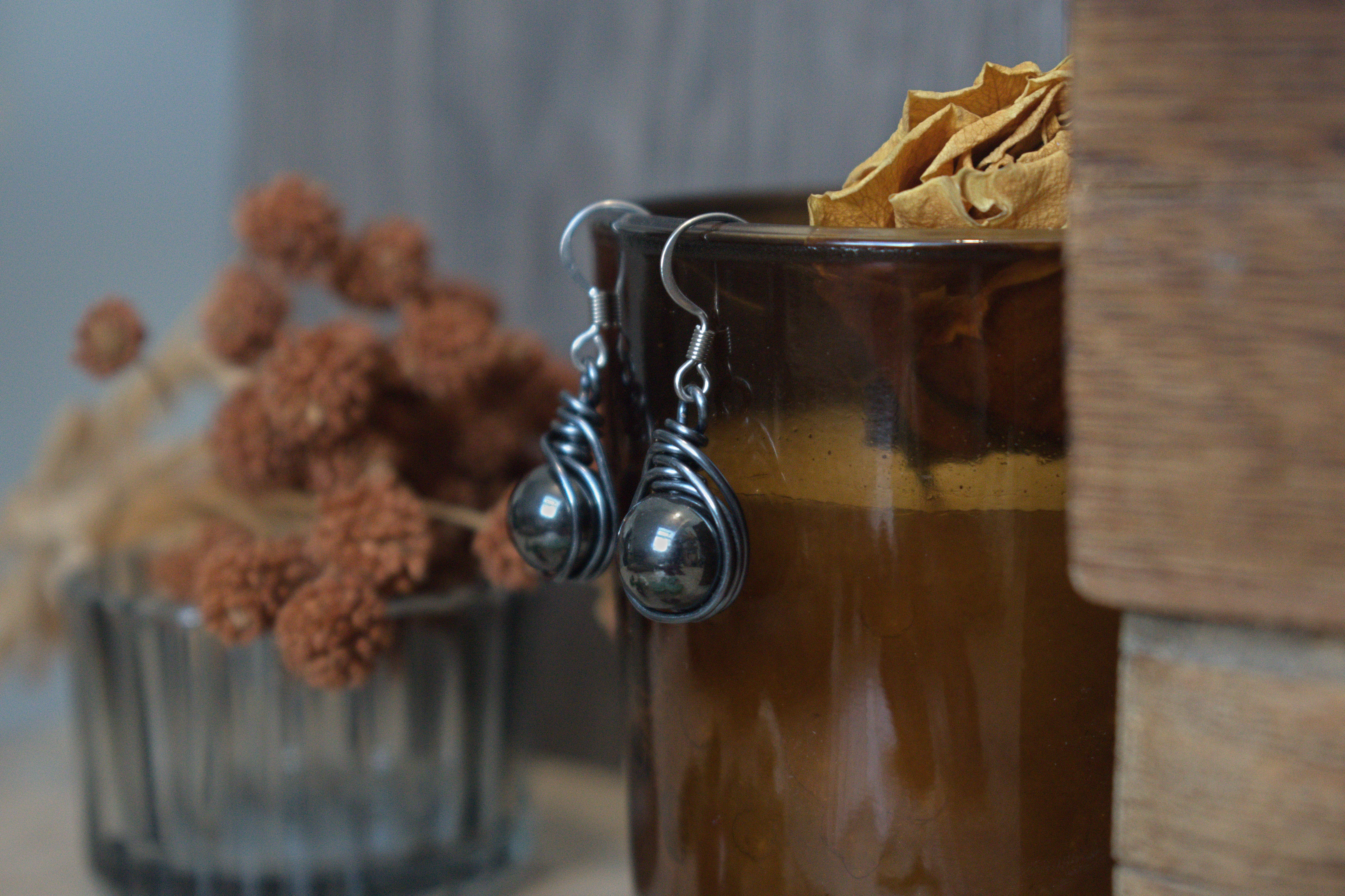 Boucles d'Oreilles ~Orëa~ Hématite