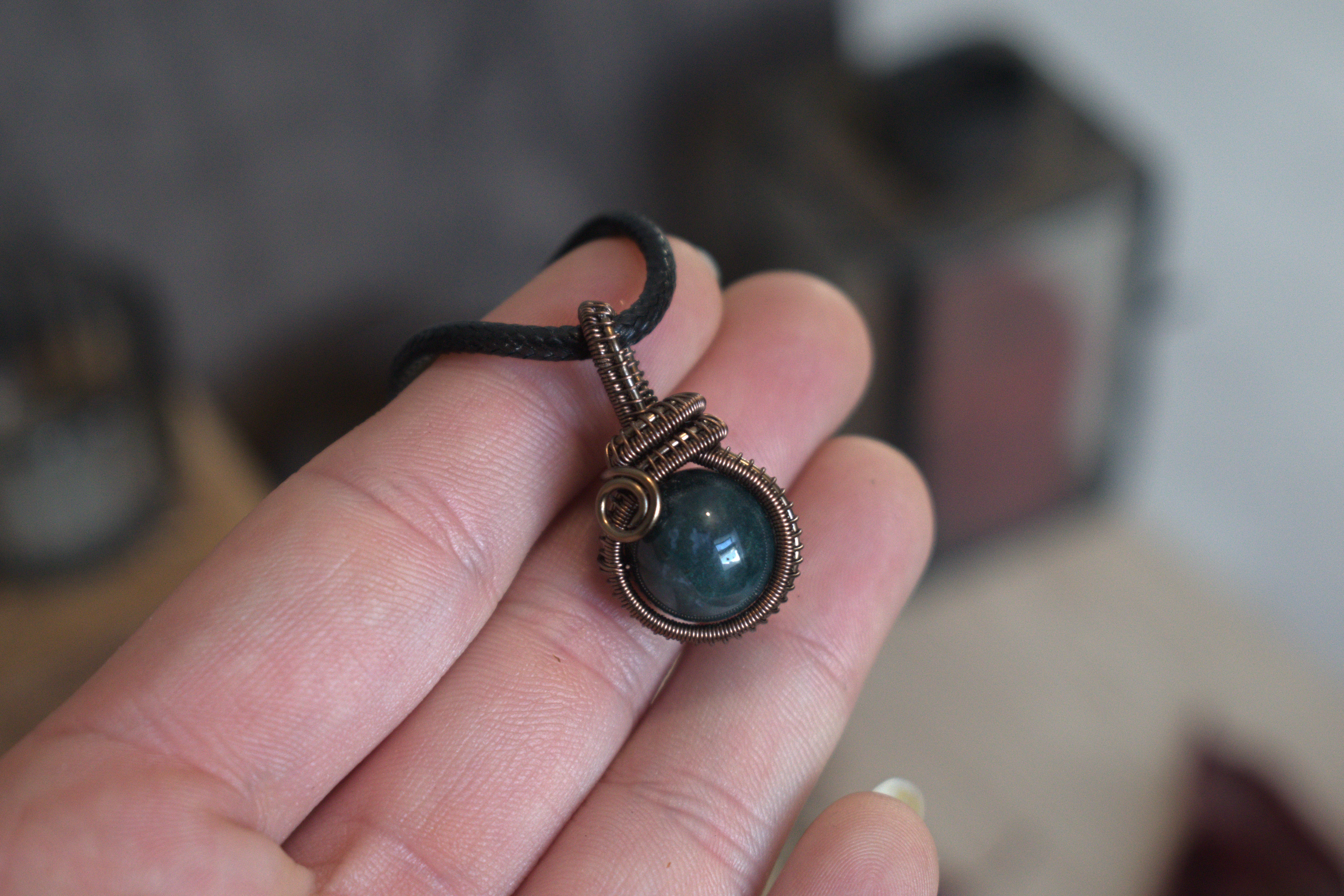 Pendentif ~Lind~ Agate Mousse 
