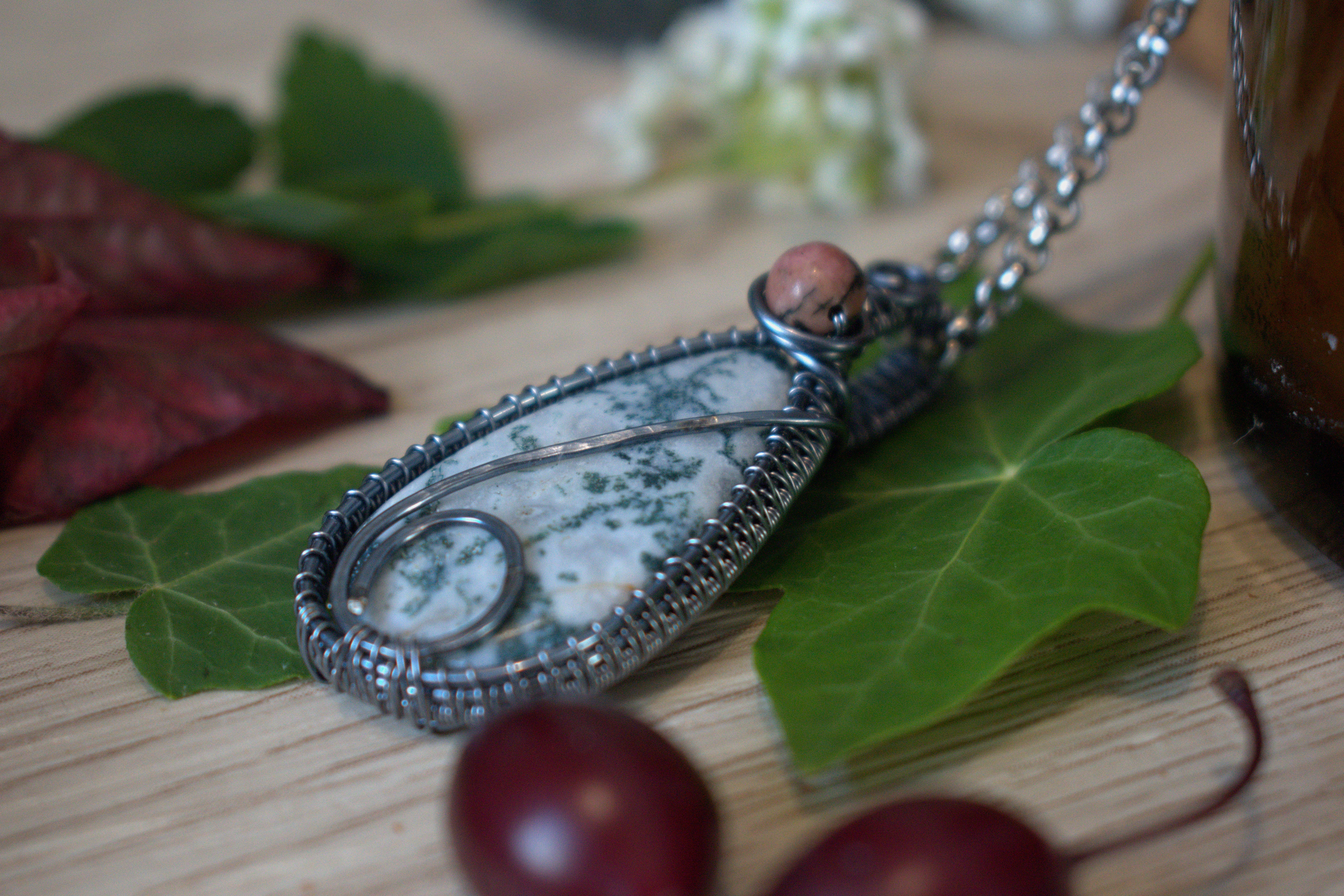 Collier ~Rosée Sylvestre~ Agate Arbre