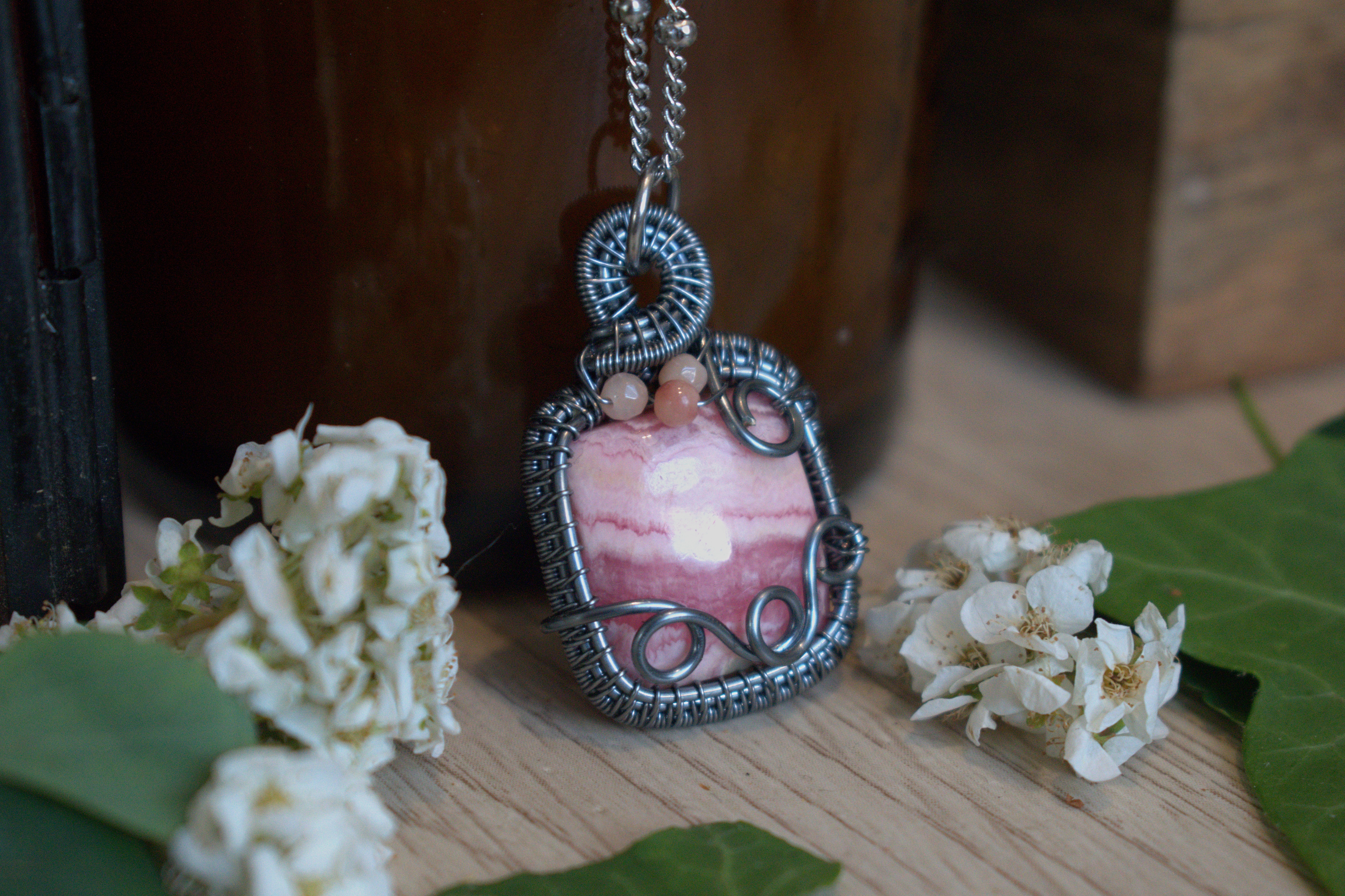 Collier ~Rose Eternelle~ Rhodocrosite
