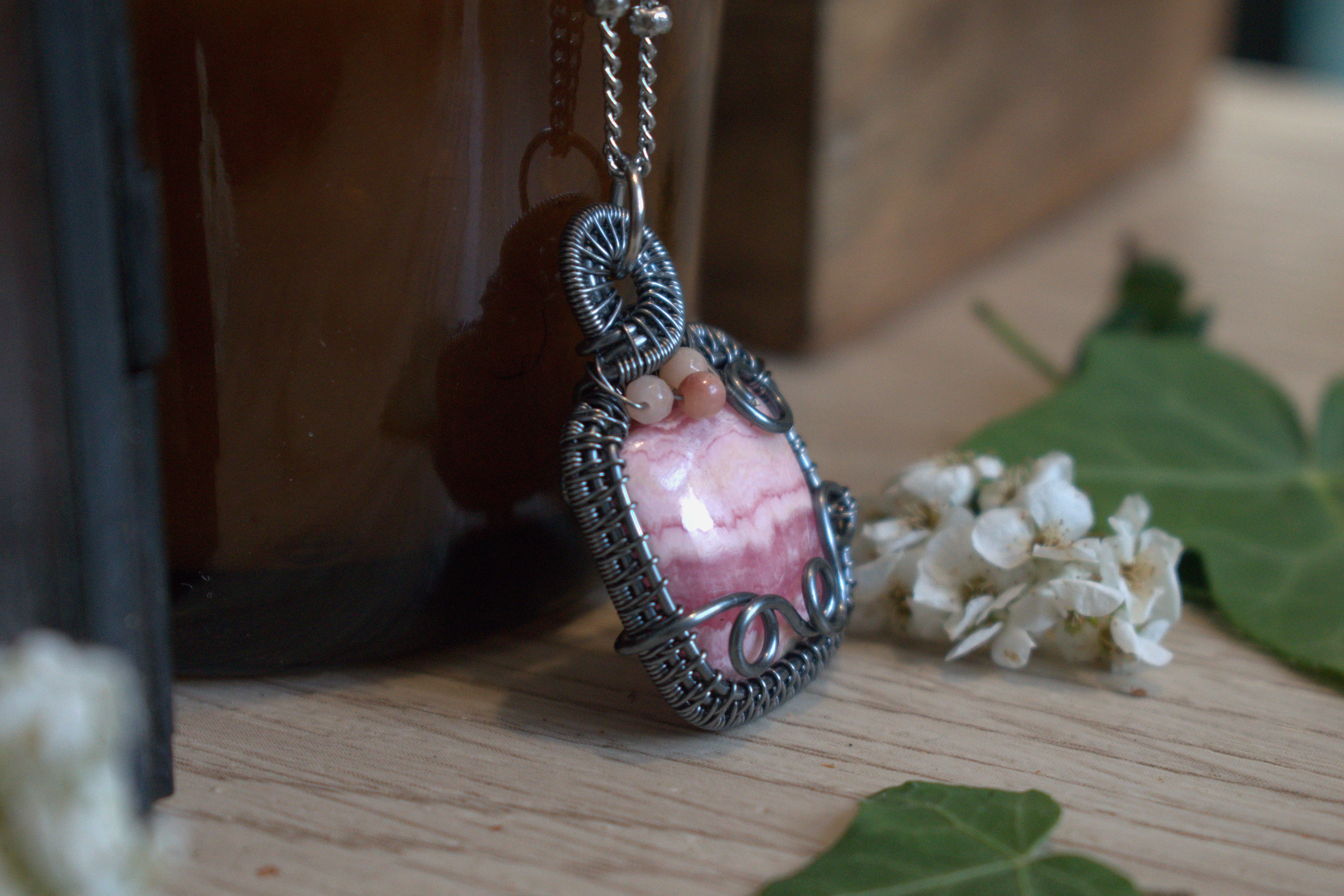 Collier ~Rose Eternelle~ Rhodocrosite