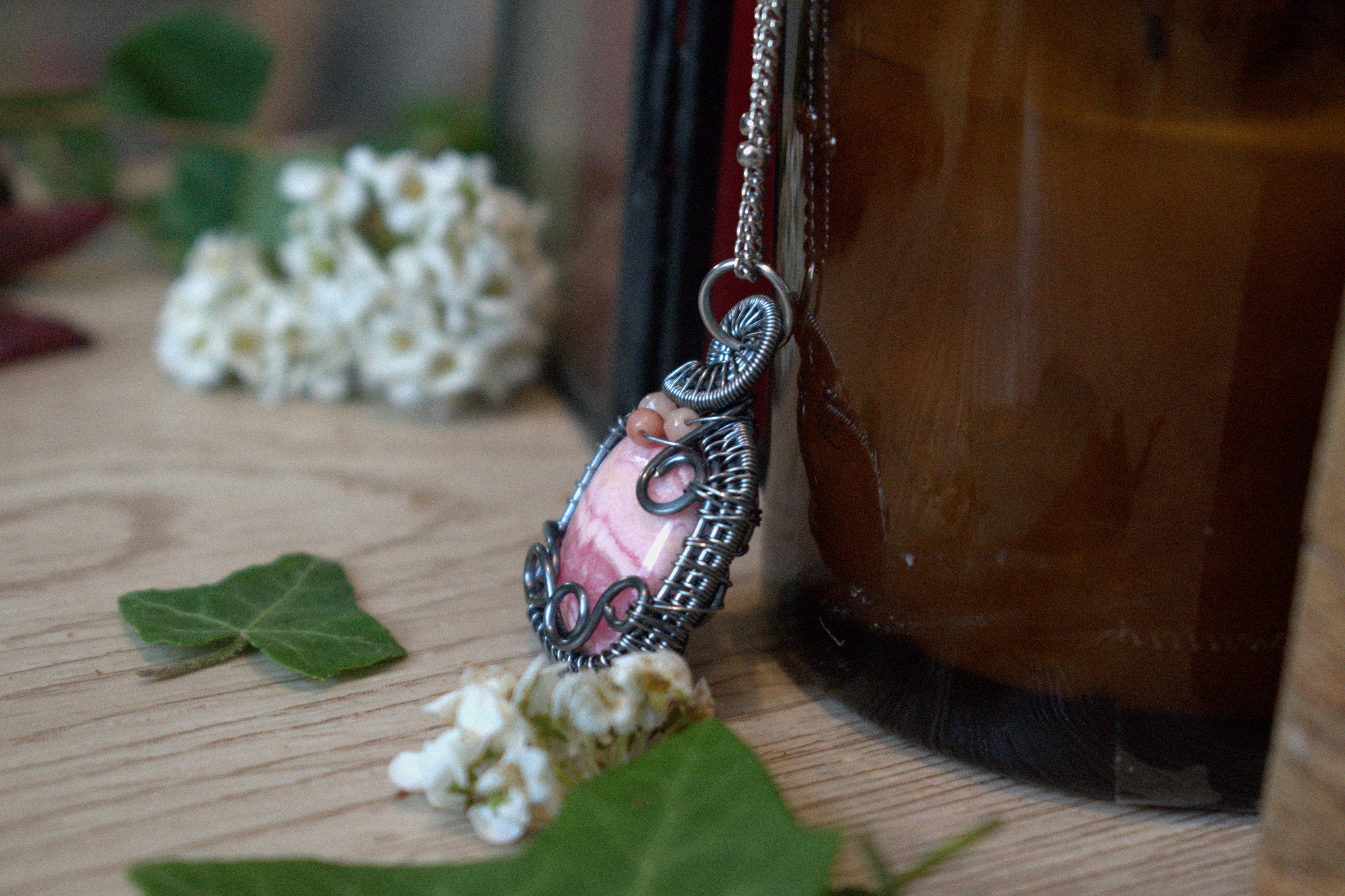 Collier ~Rose Eternelle~ Rhodocrosite