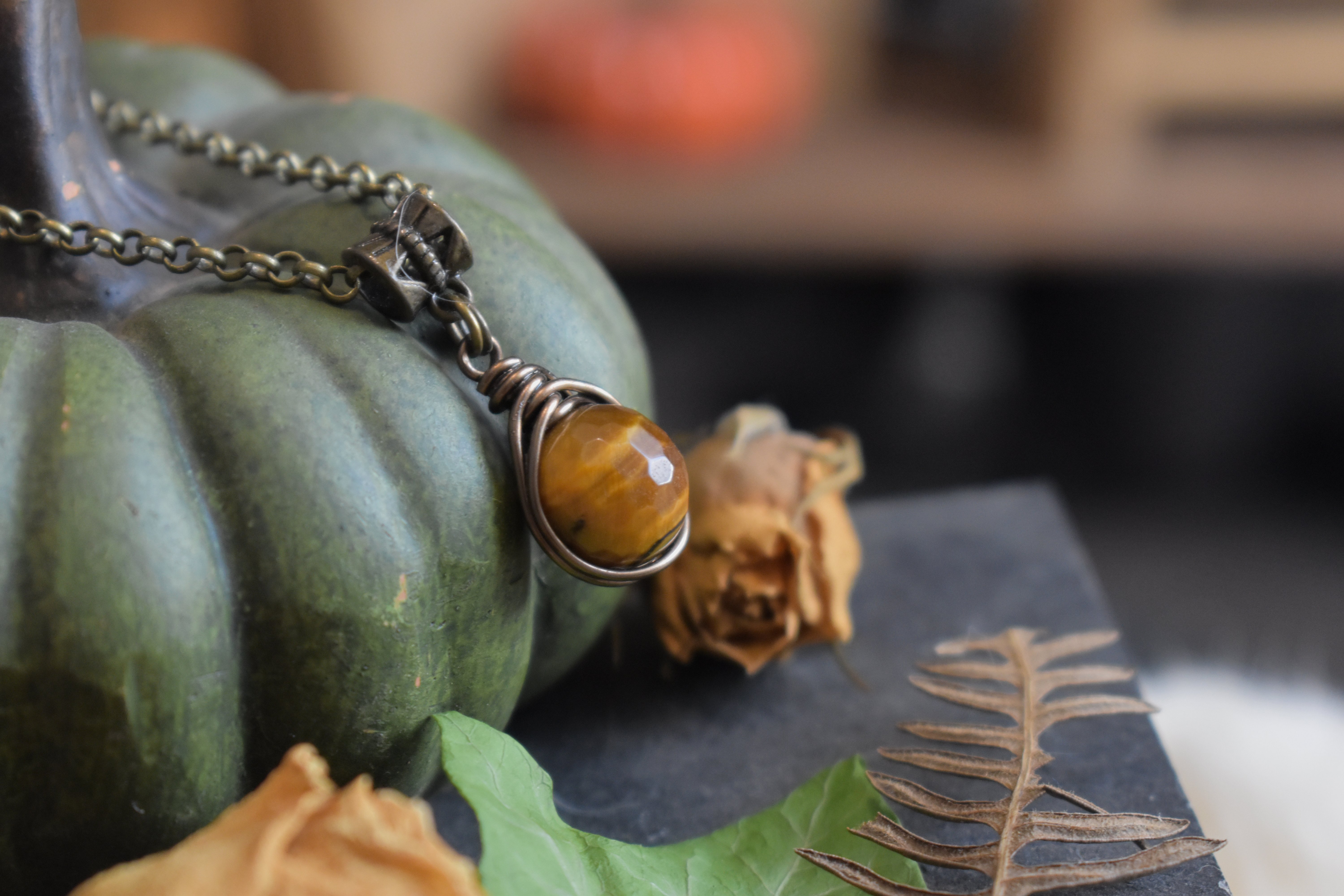 Pendentif ~Orëa~ Œil de Tigre