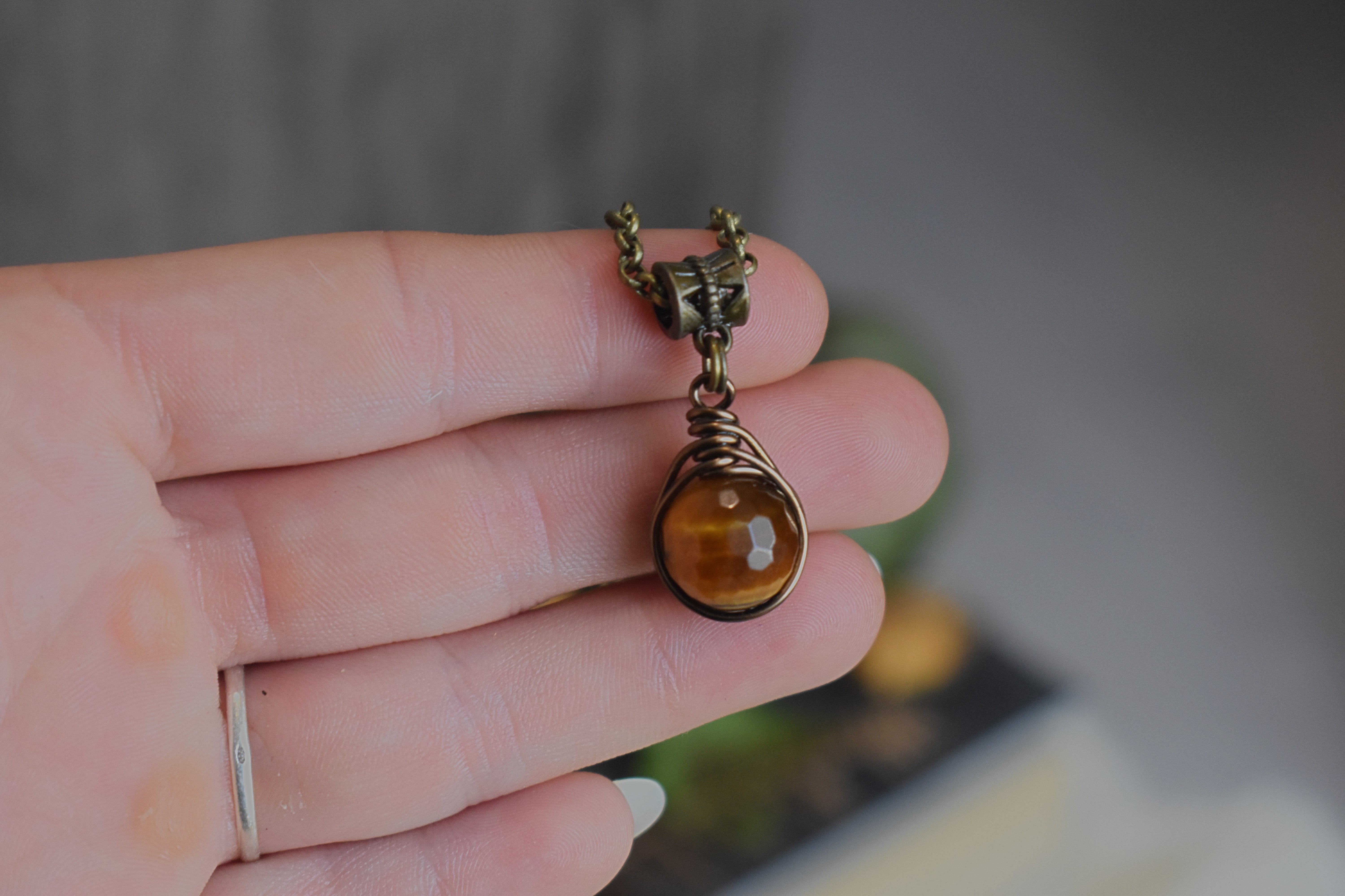 Pendentif ~Orëa~ Œil de Tigre