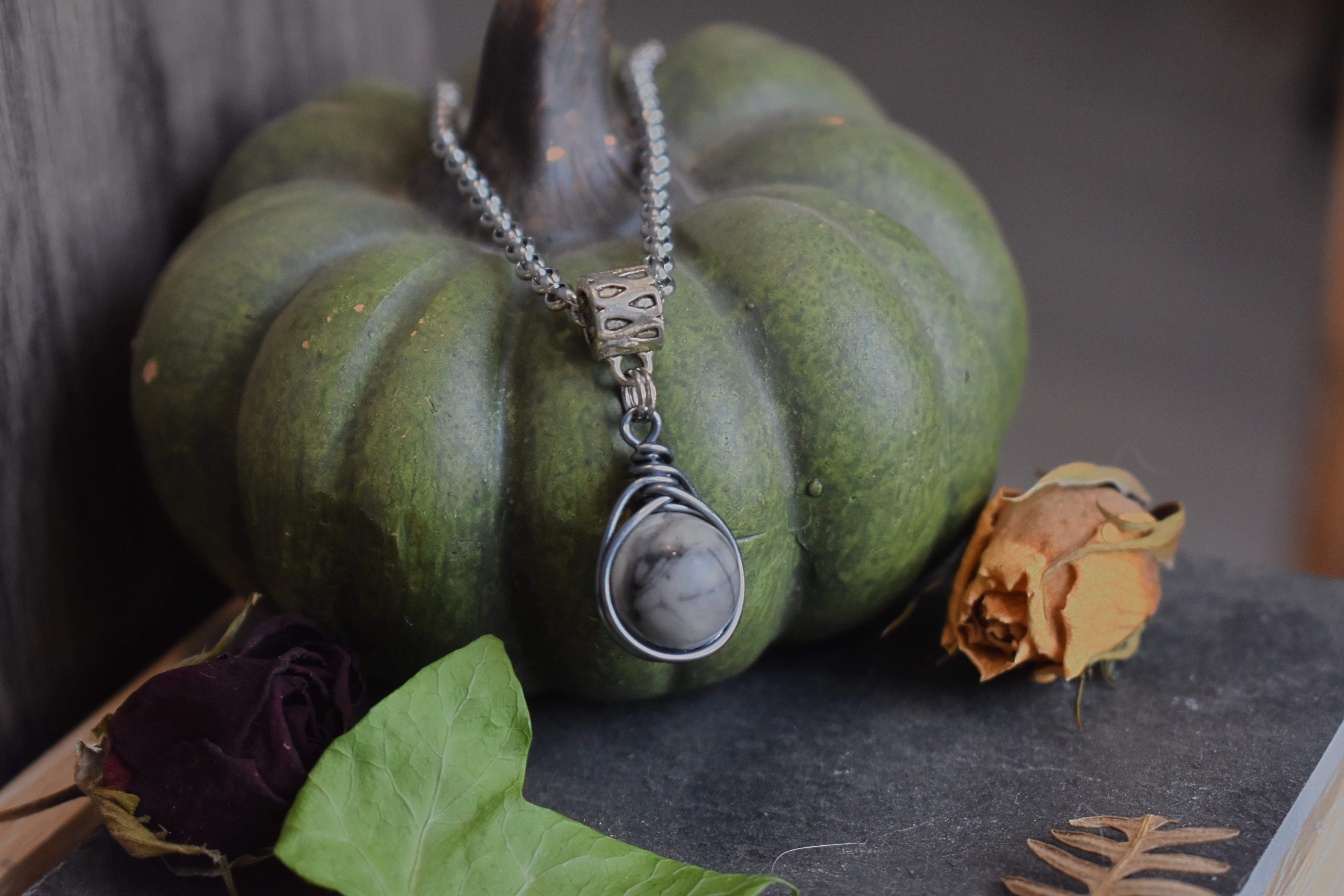 Pendentif ~Orëa~ Jaspe Picasso