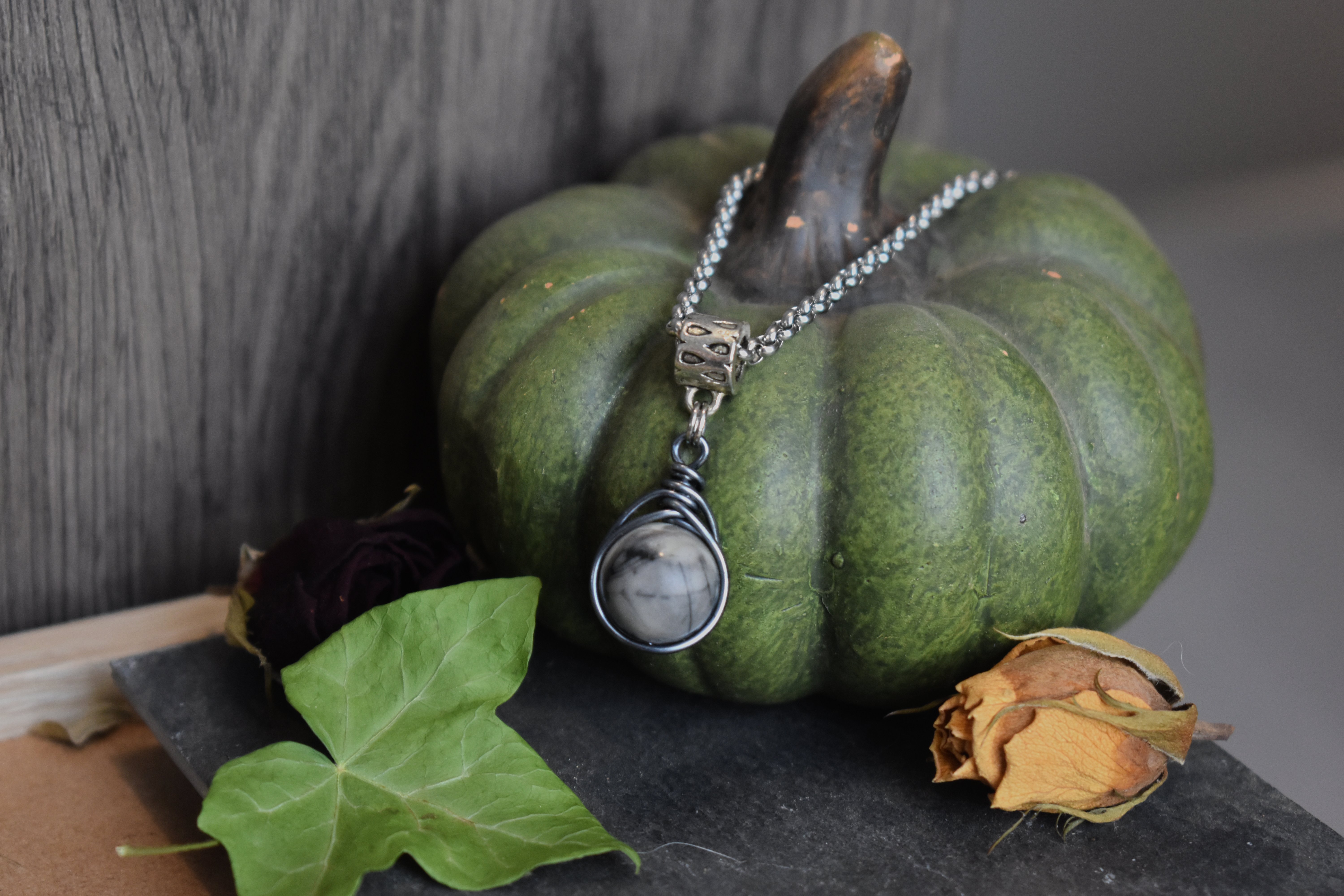Pendentif ~Orëa~ Jaspe Picasso