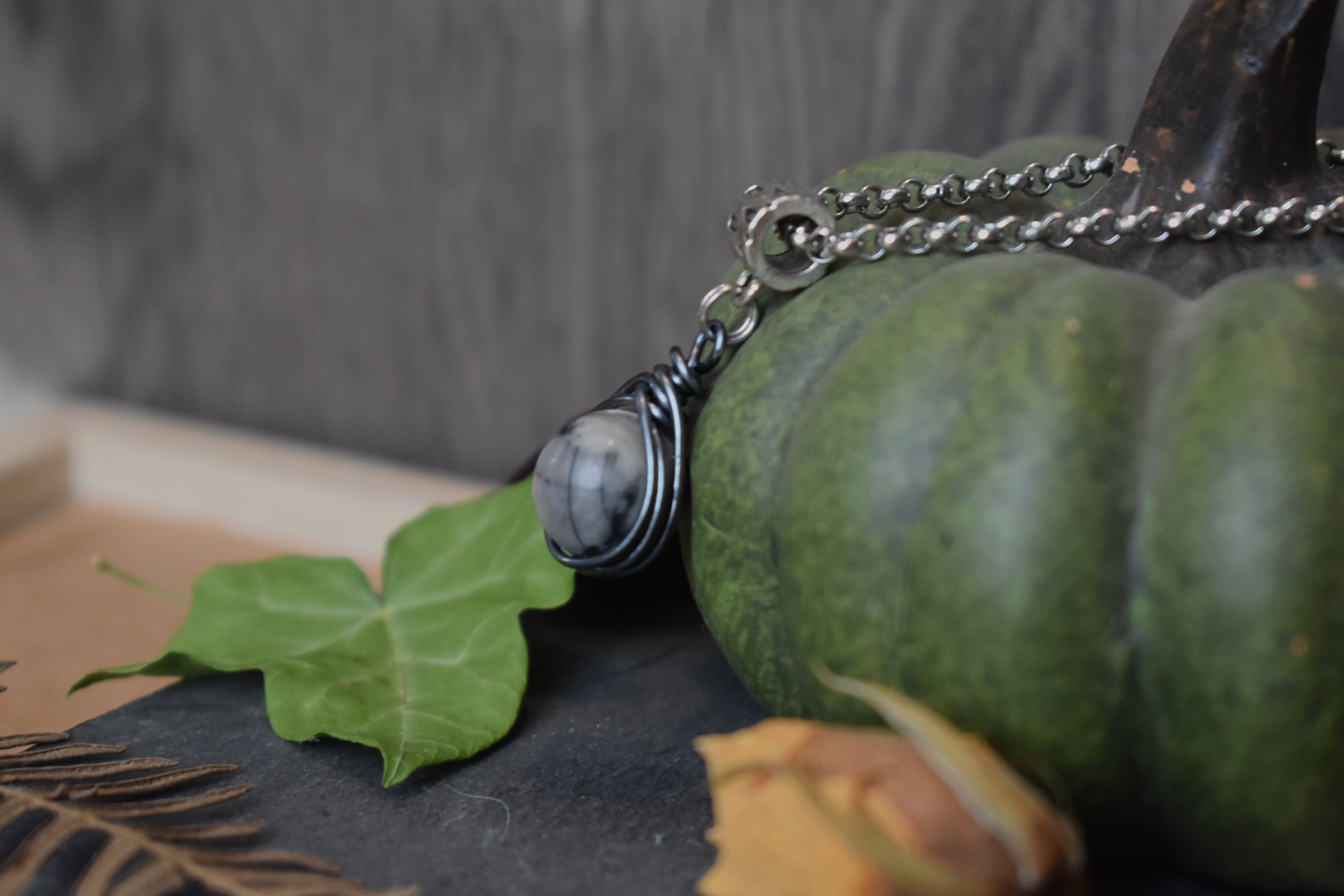Pendentif ~Orëa~ Jaspe Picasso
