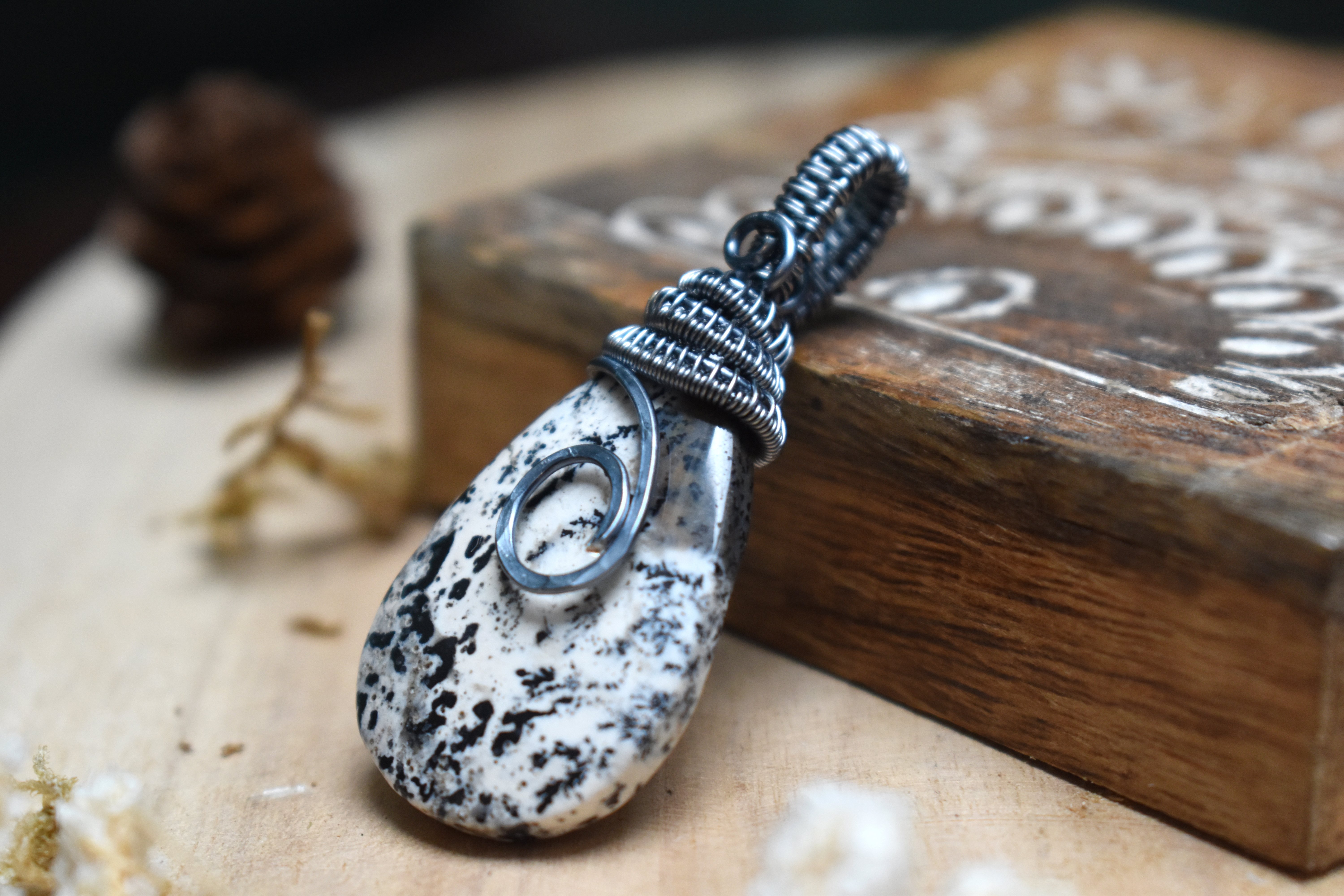 Pendentif ~Gardien du Souffle~ Opale Dentritique 