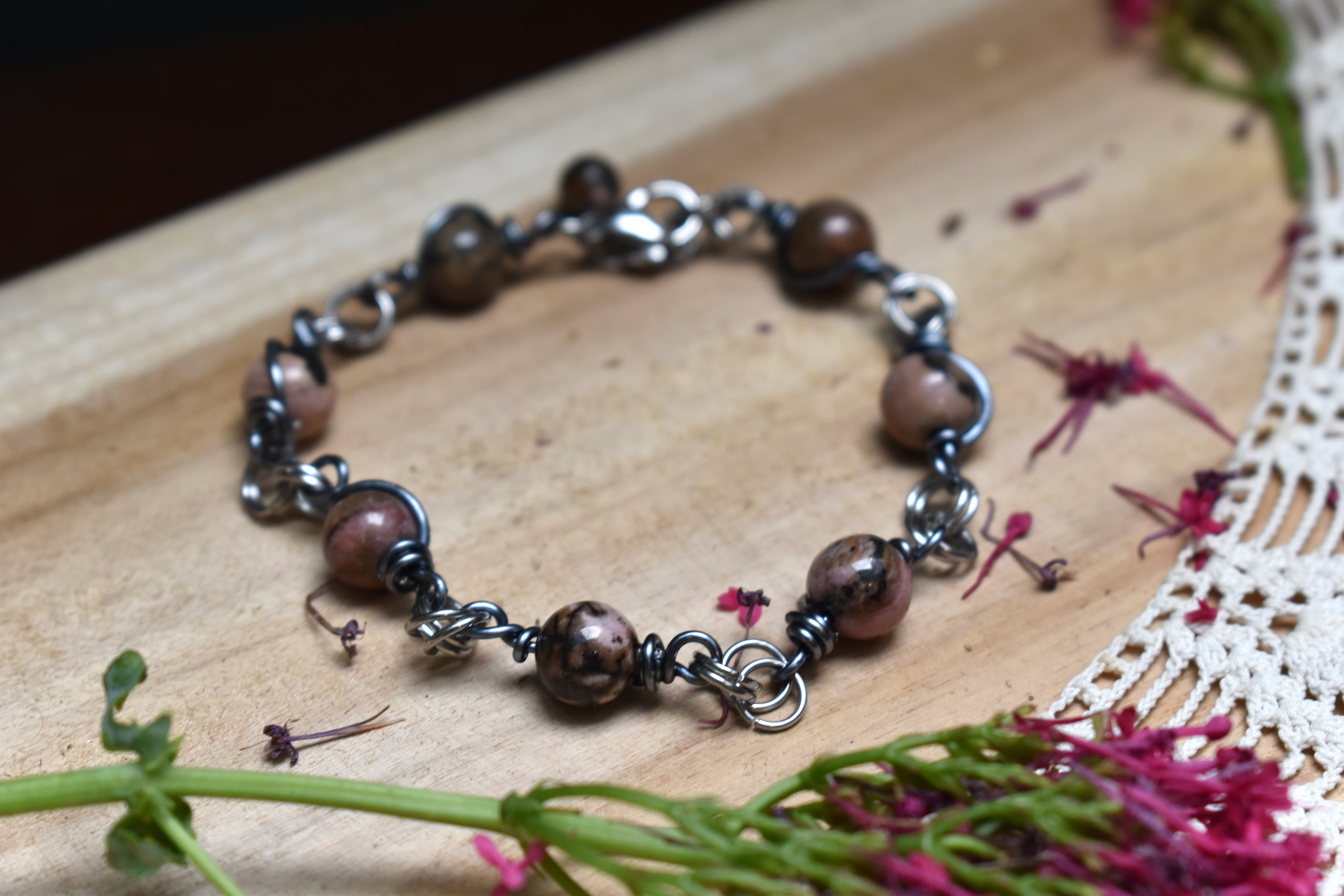 Bracelet ~Perséphone~ Rhodonite
