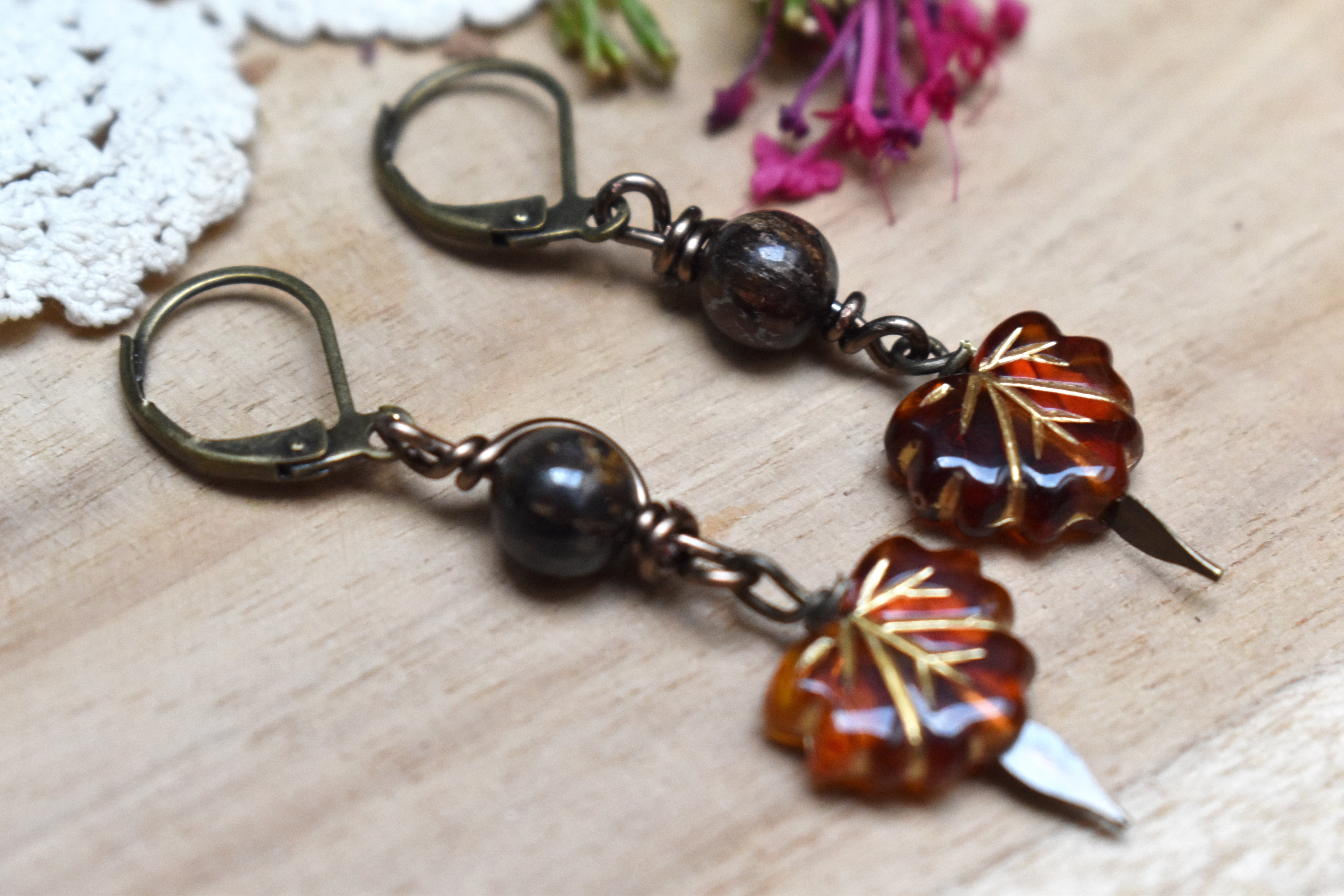 Boucles d'Oreilles ~Lyséa~ Bronzite