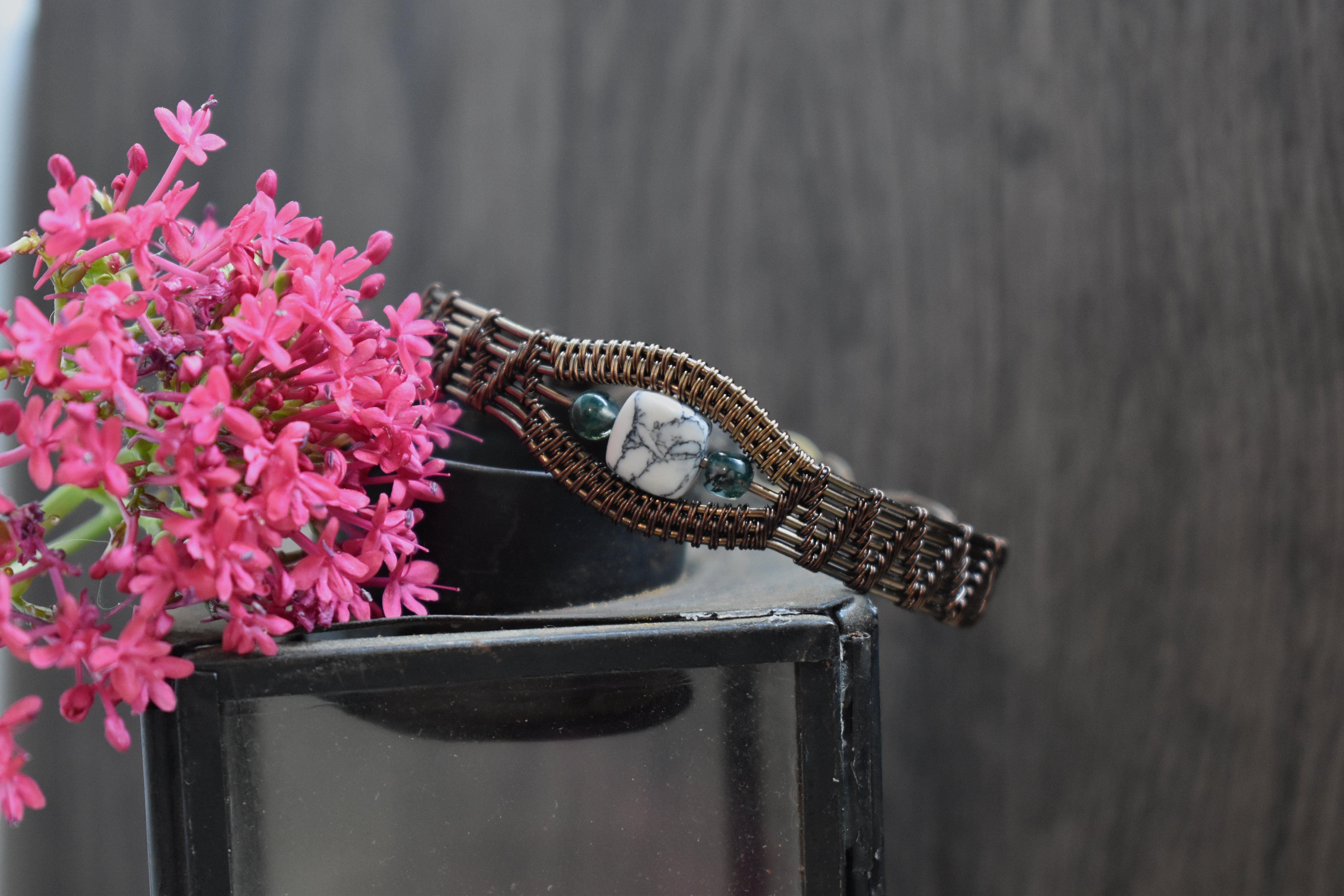 Bracelet ~Melwën~ Howlite & Agate Mousse