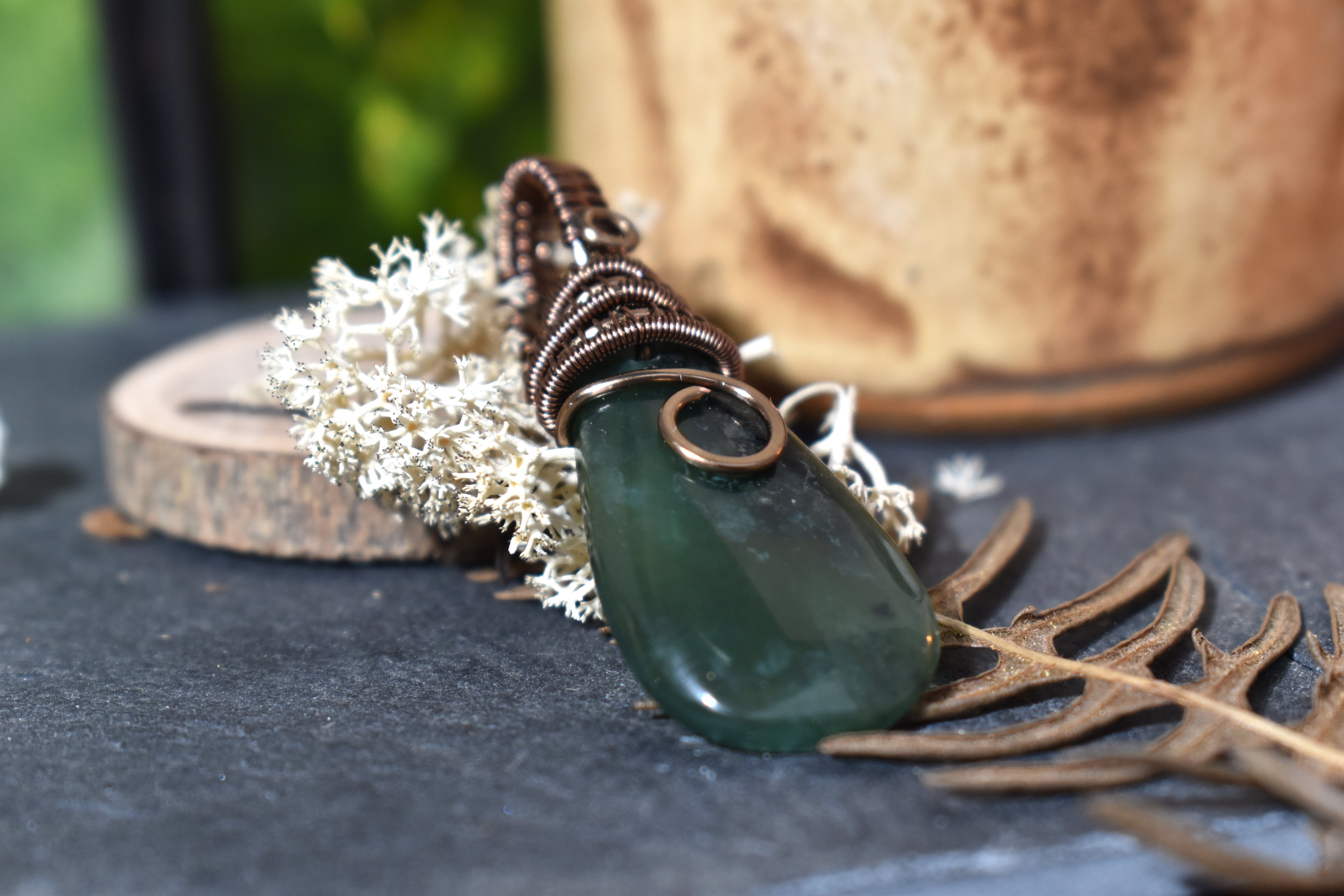 Pendentif ~Gardien du Souffle~ Jade Néphrite