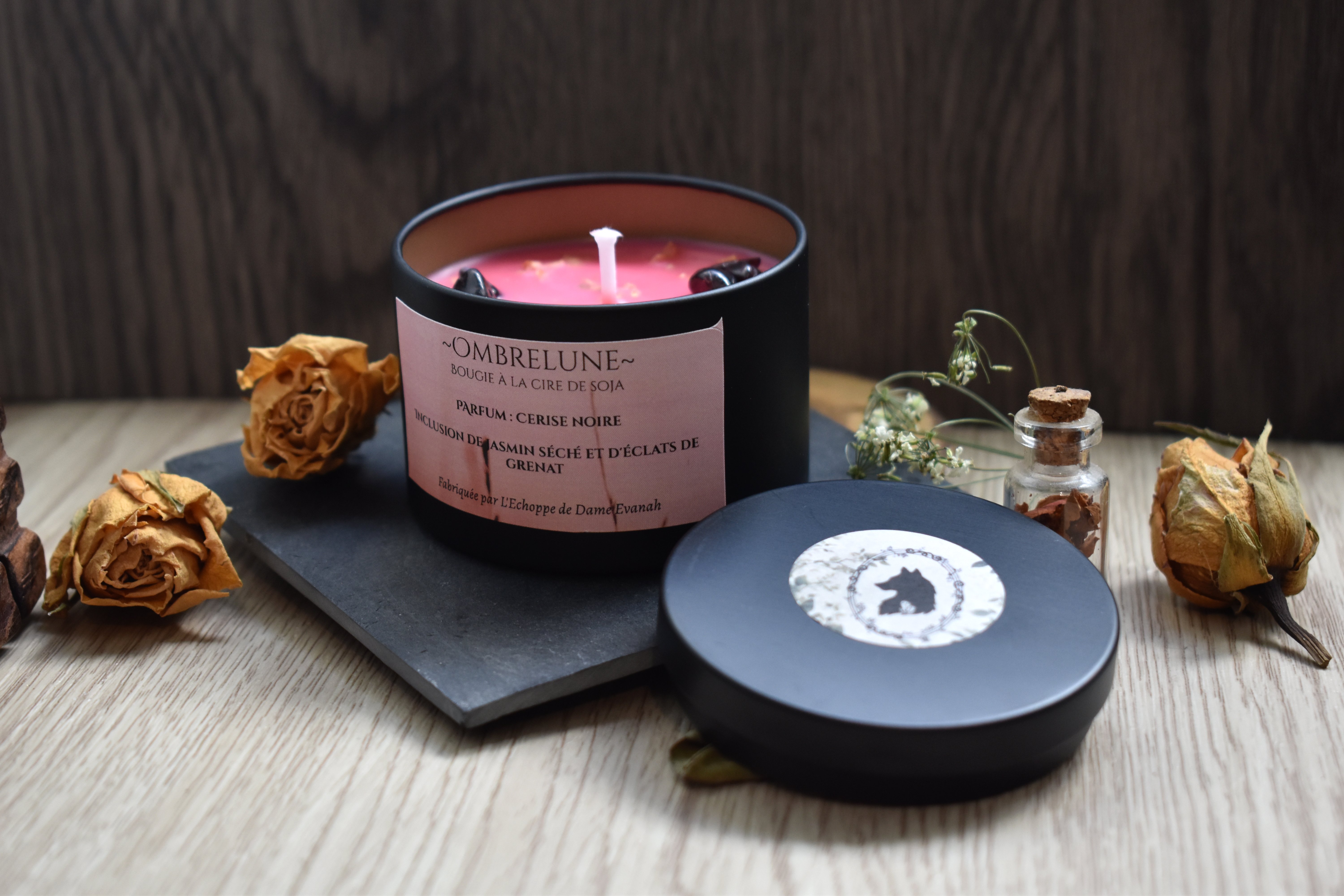 Bougie ~Ombrelune~ Cerise Noire / 100g
