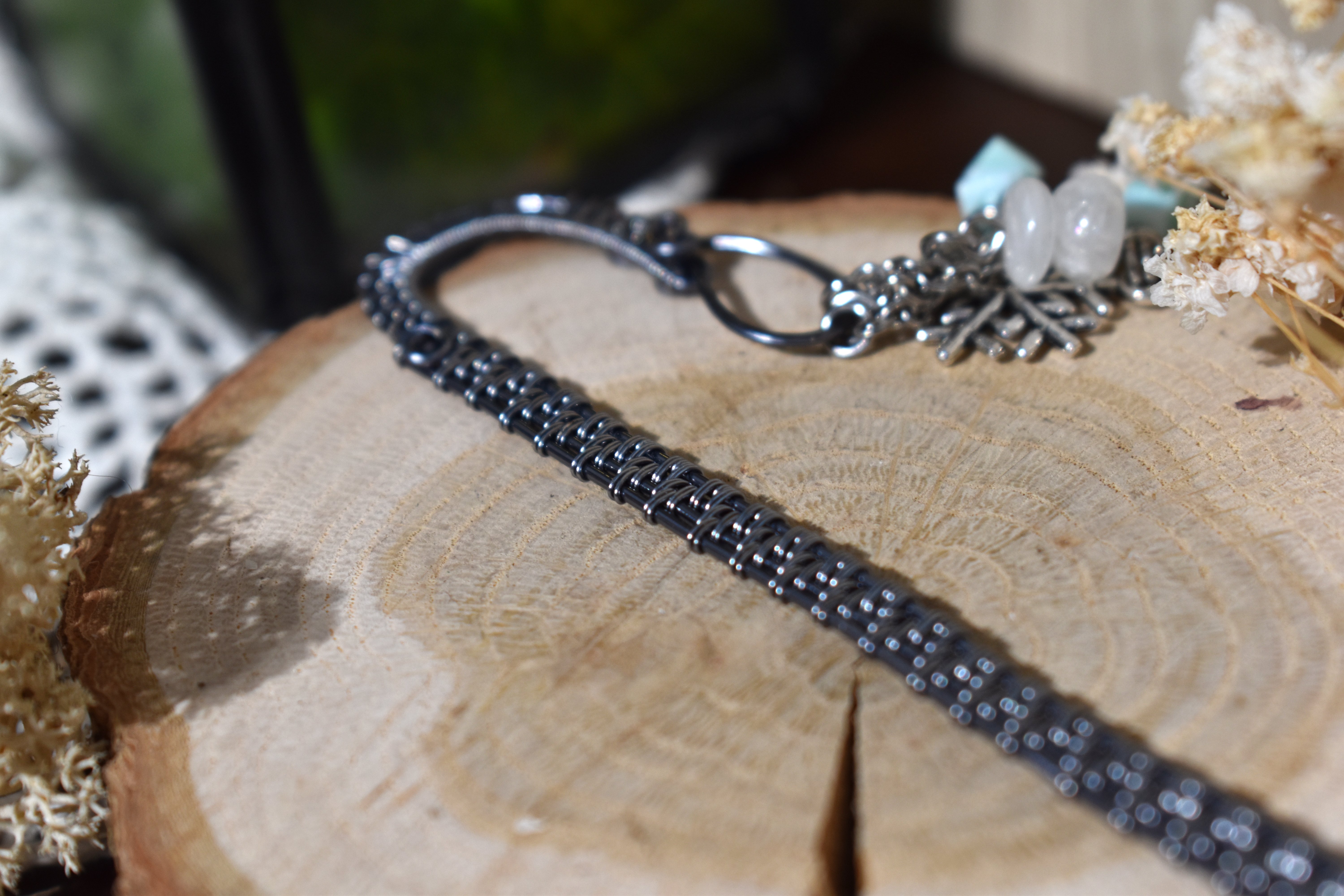 Marque Pages ~Gardien des Mots~ Opale et Péristérite