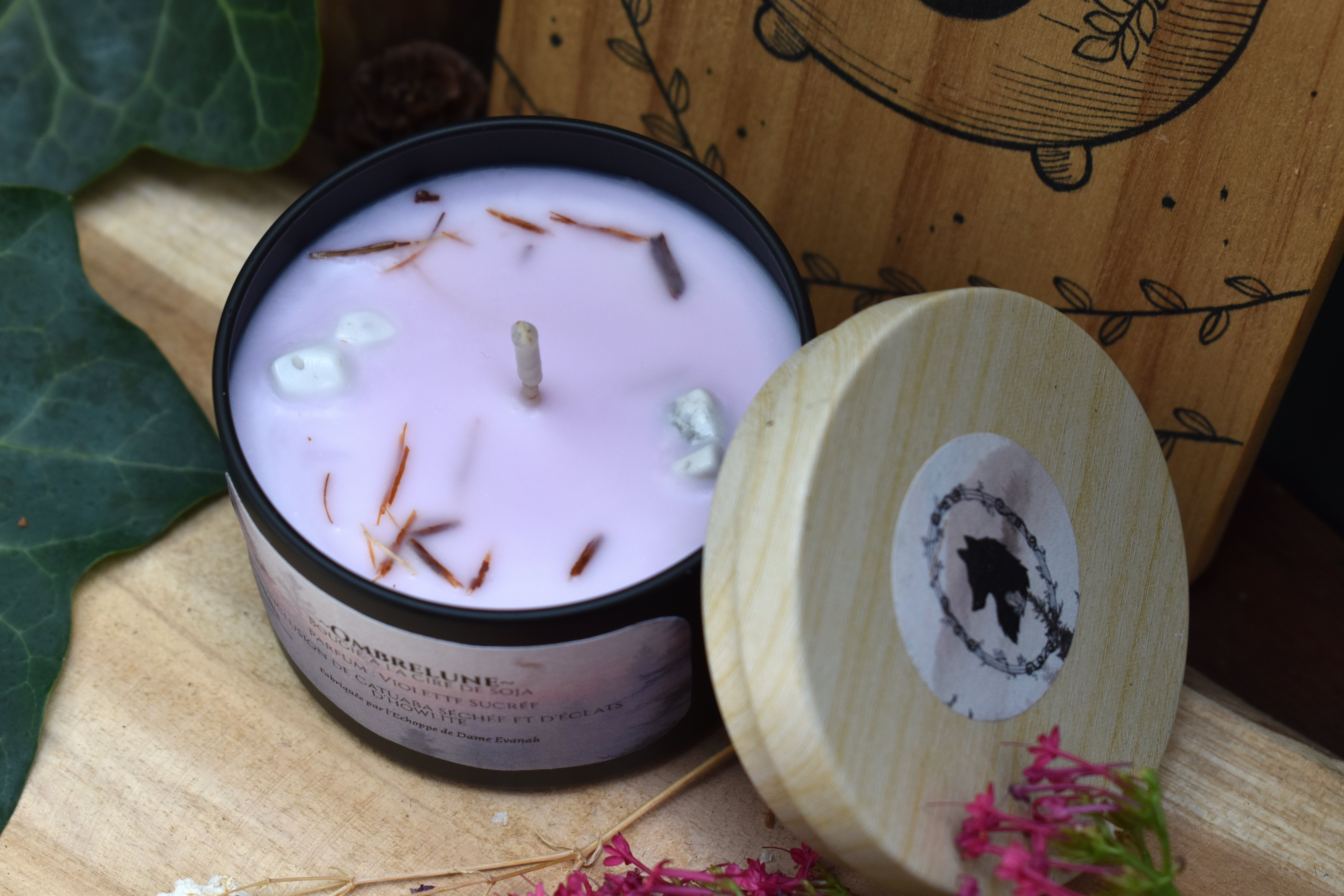 Bougie ~Ombrelune~ Violette Sucrée