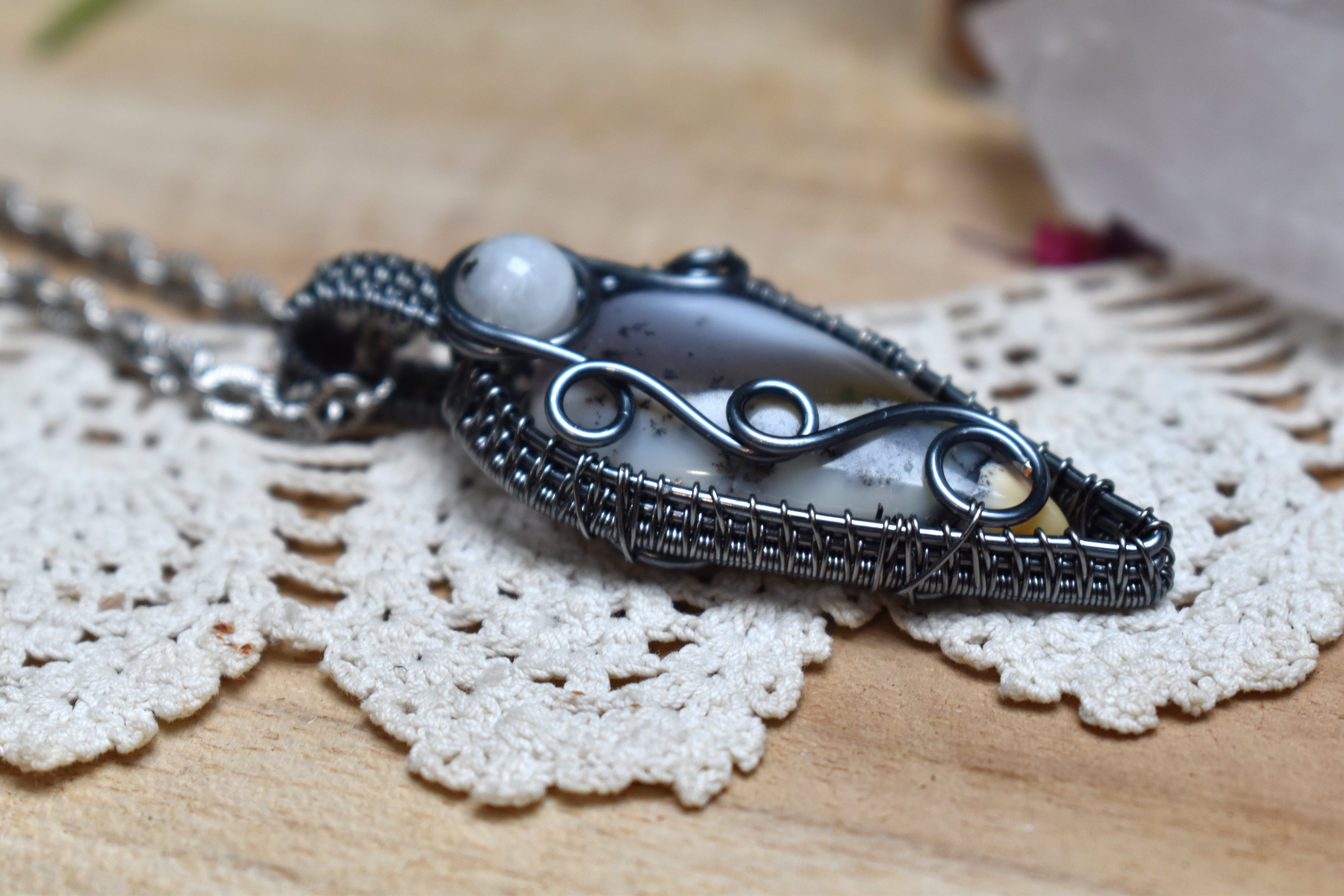 Collier ~Athéna~ Opale Dentritique
