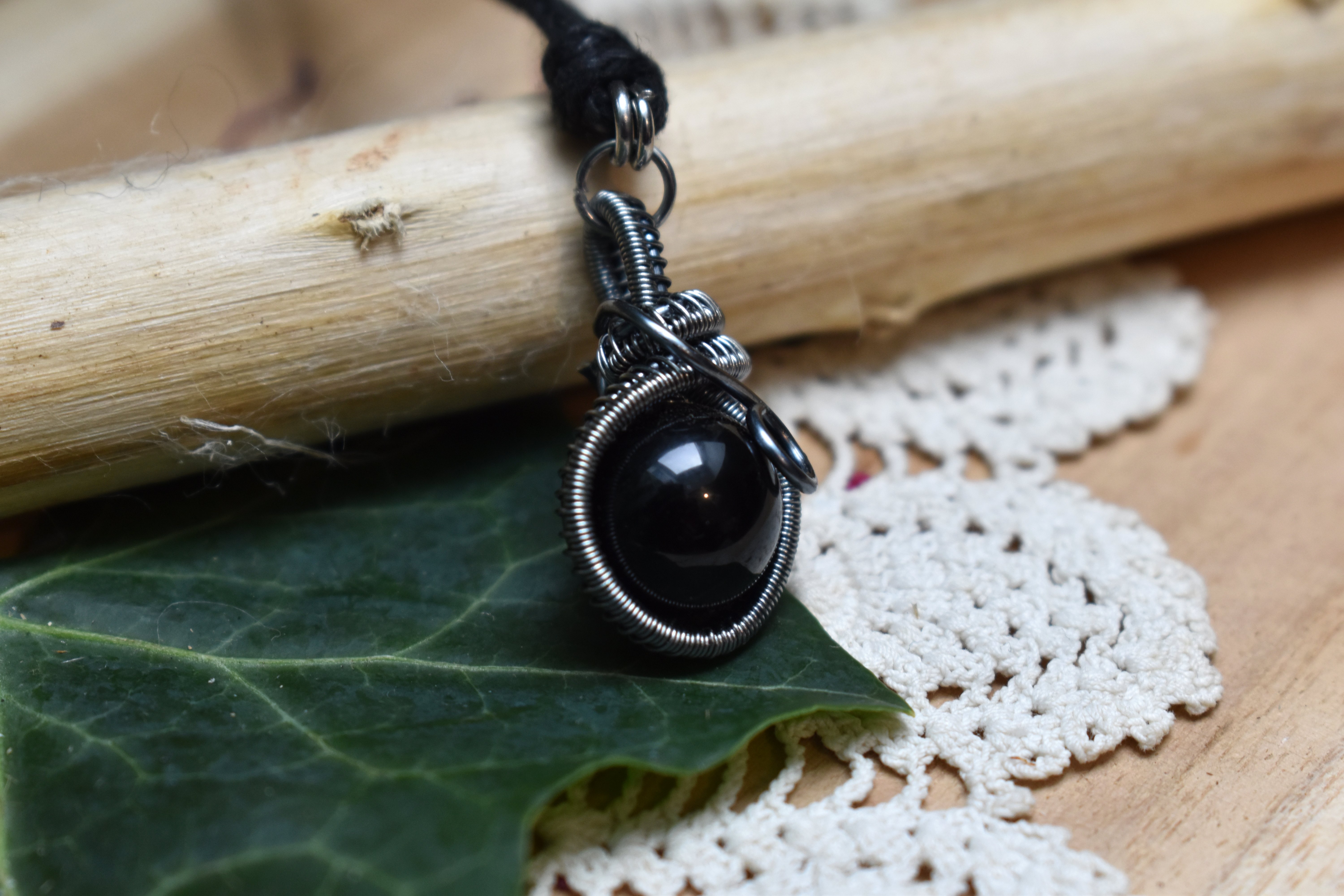 Pendentif ~Fidget~ Obsidienne 
