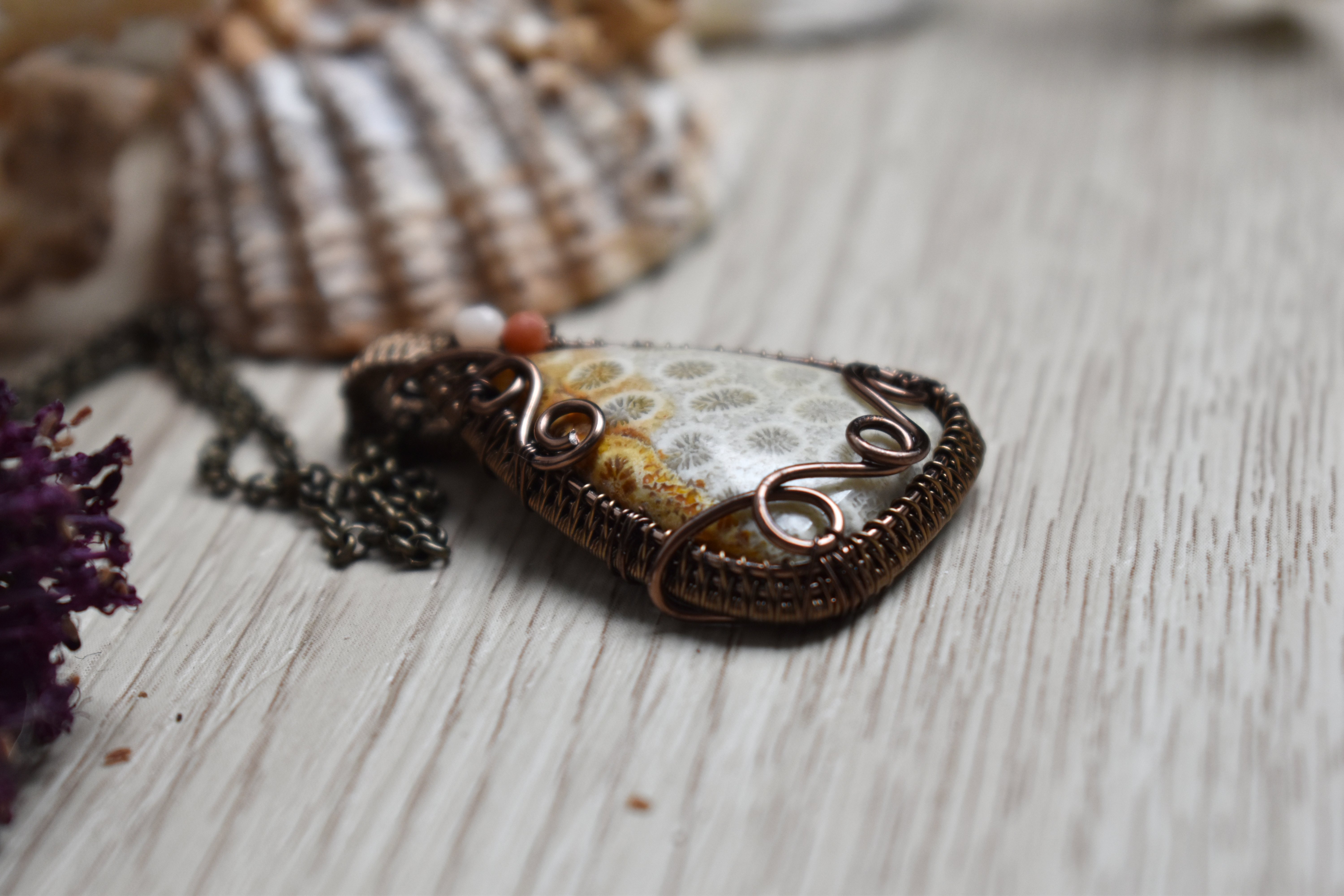 Collier ~Récifs Coraliens~ Corail Fossilisé