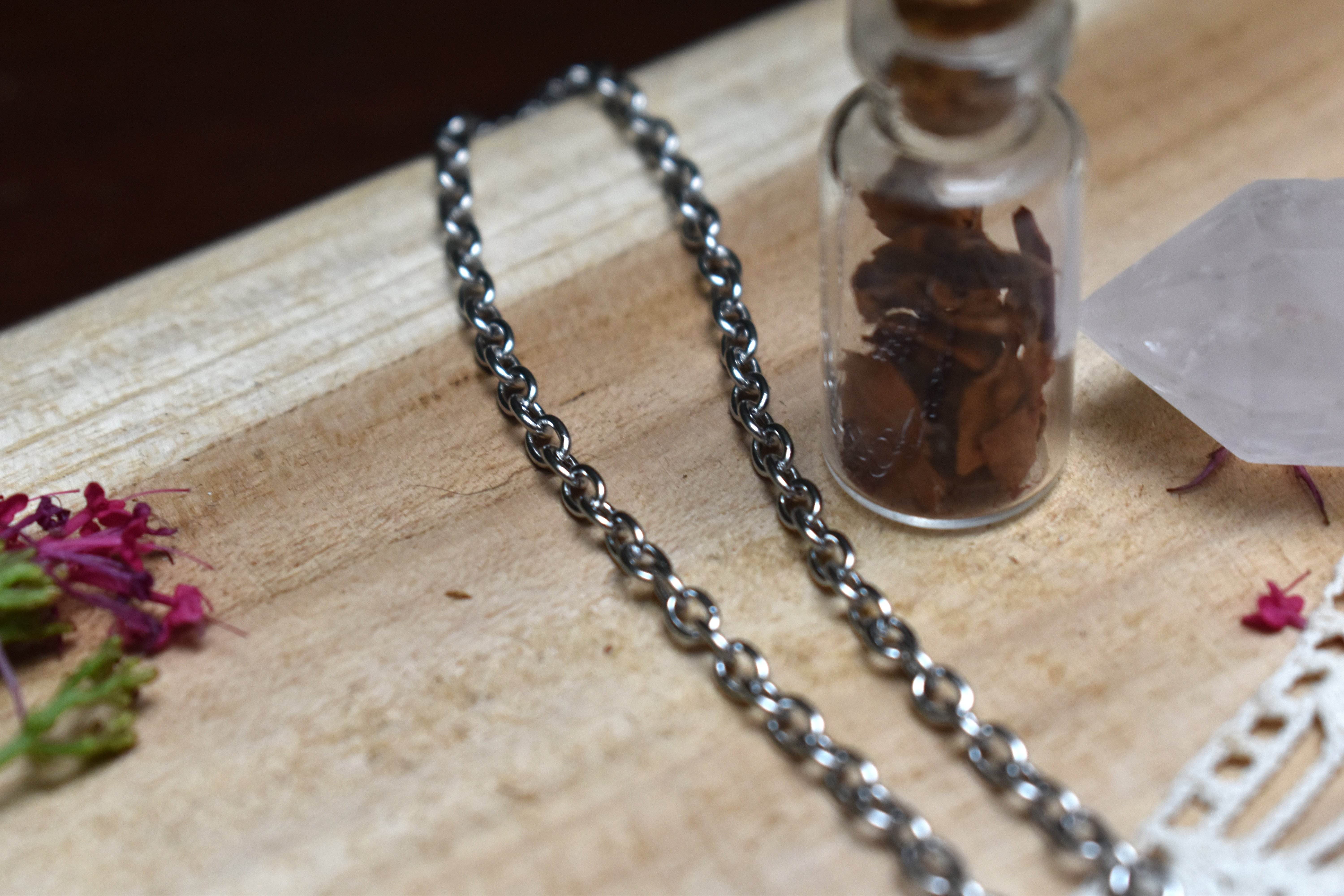 Collier ~Athéna~ Obsidienne Argentée