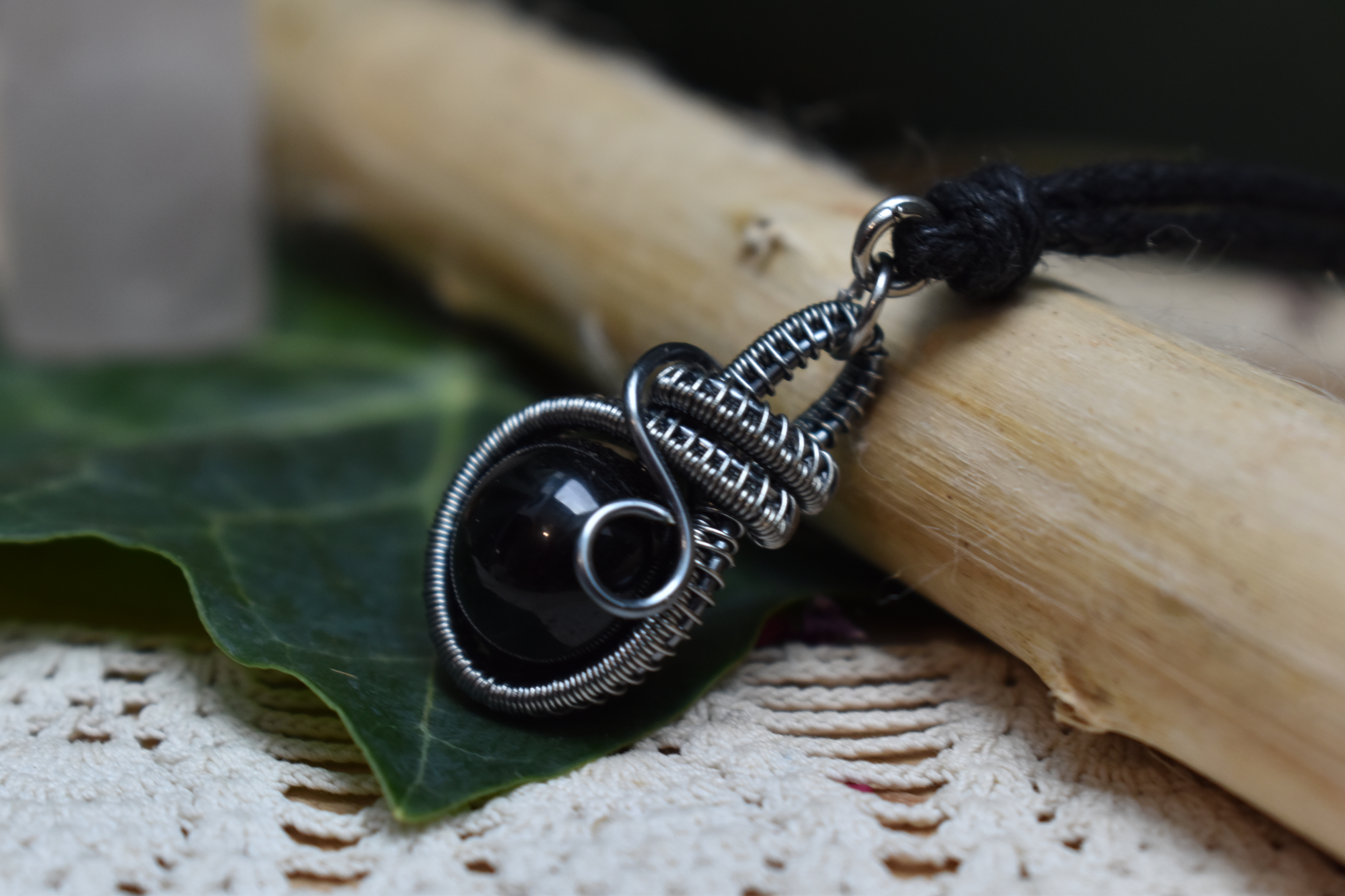 Pendentif ~Fidget~ Obsidienne 