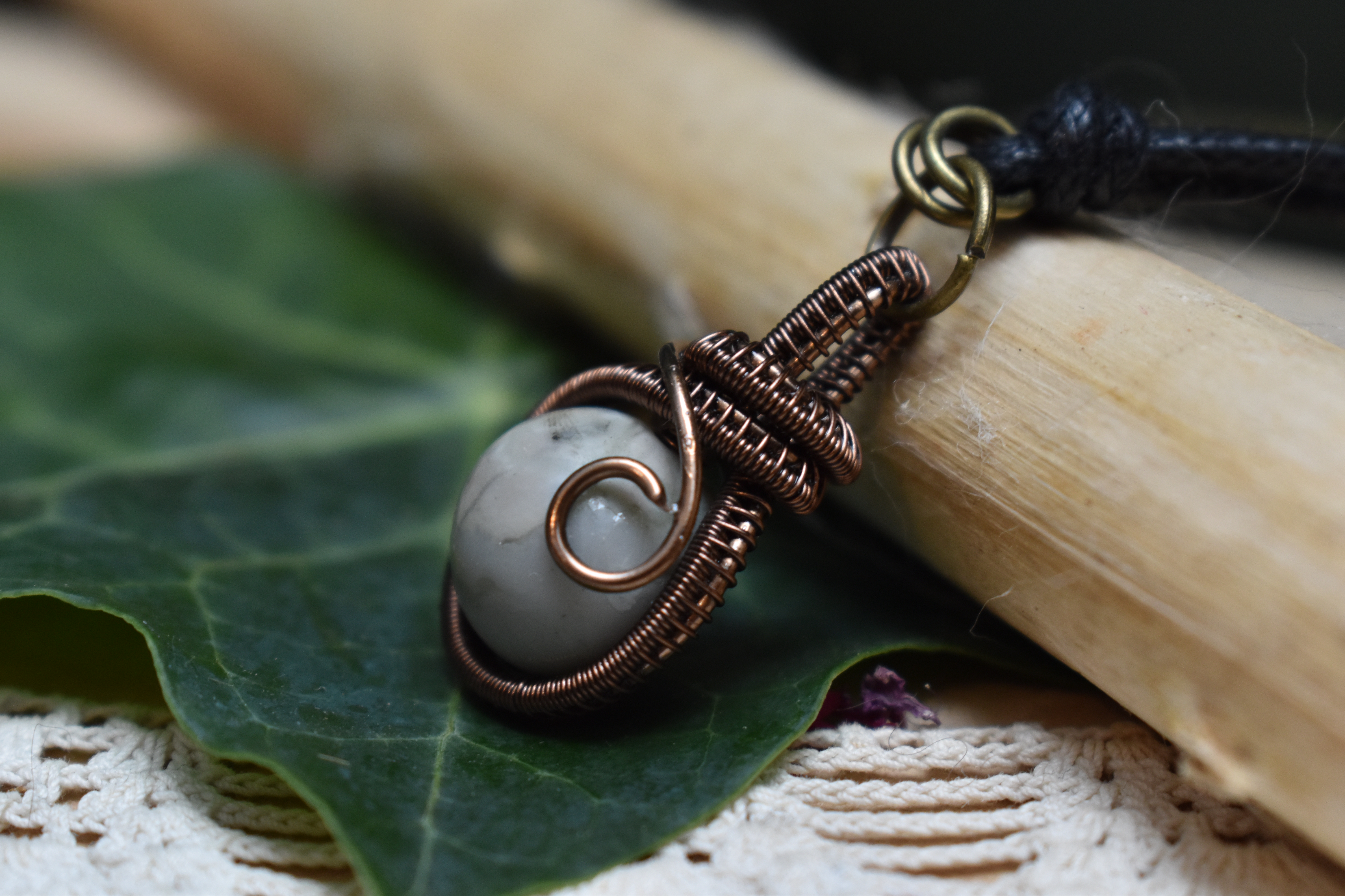 Pendentif ~Fidget~ Agate Blanche 