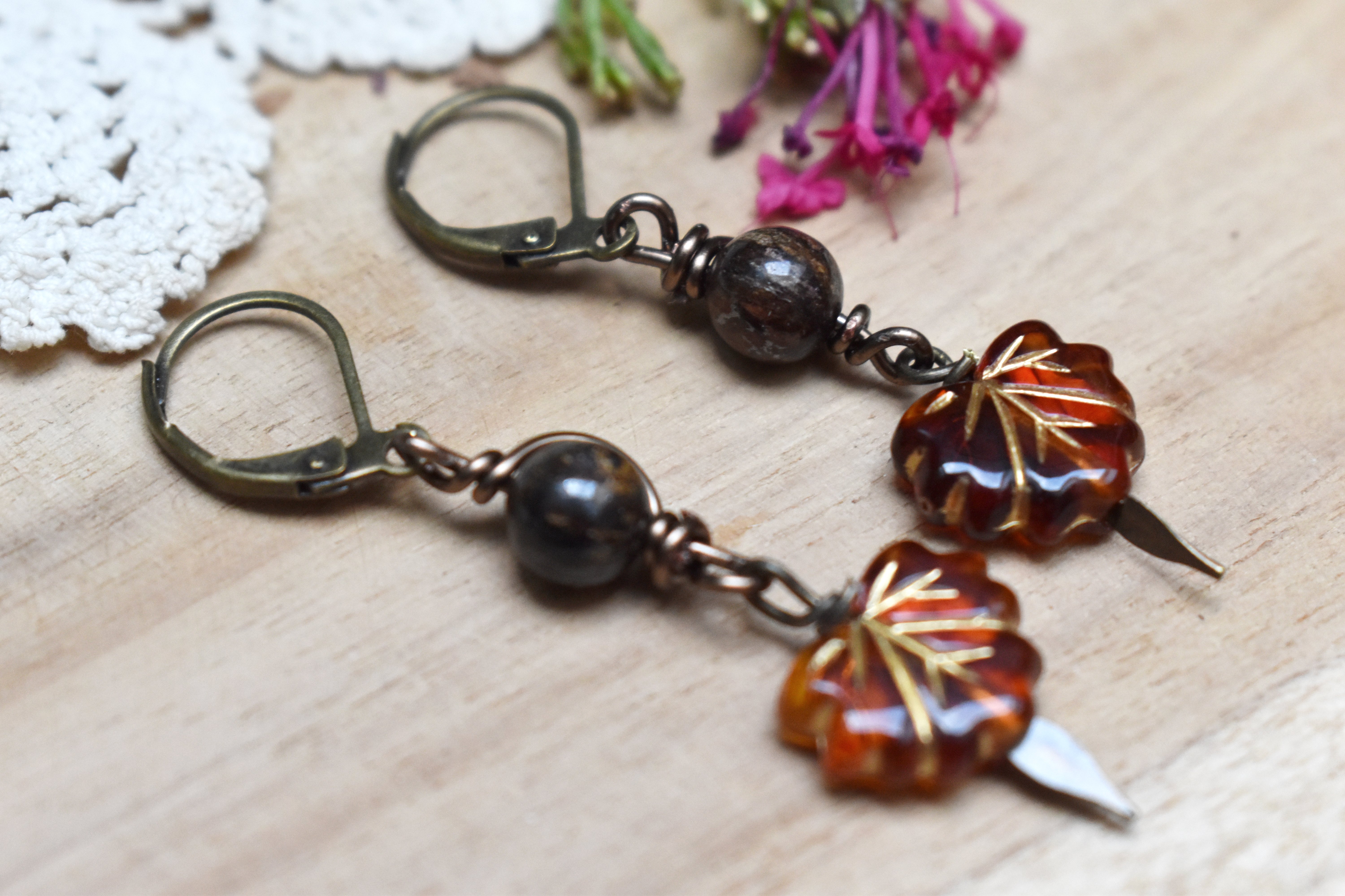 Boucles d'Oreilles ~Lyséa~ Bronzite