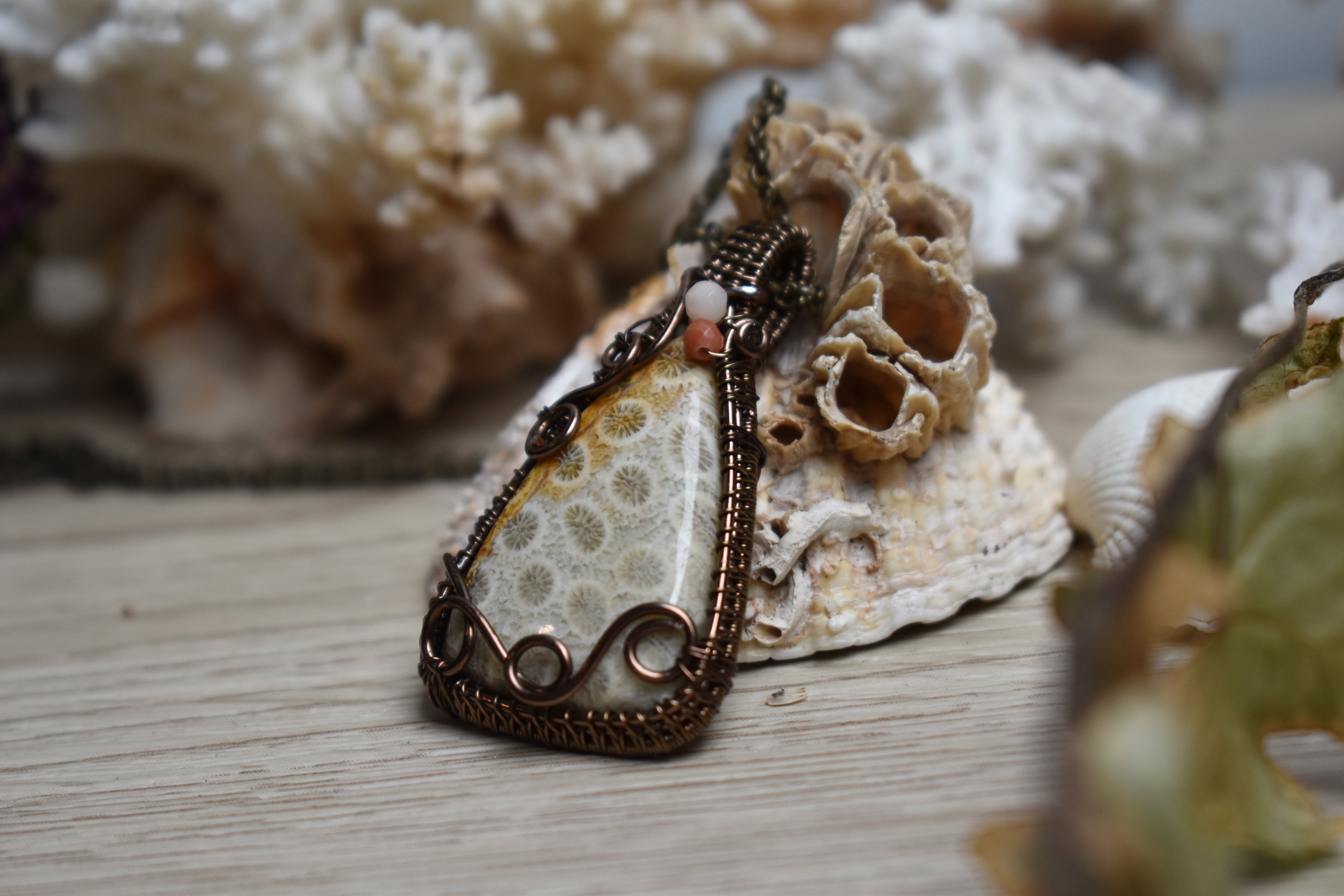 Collier ~Récifs Coraliens~ Corail Fossilisé