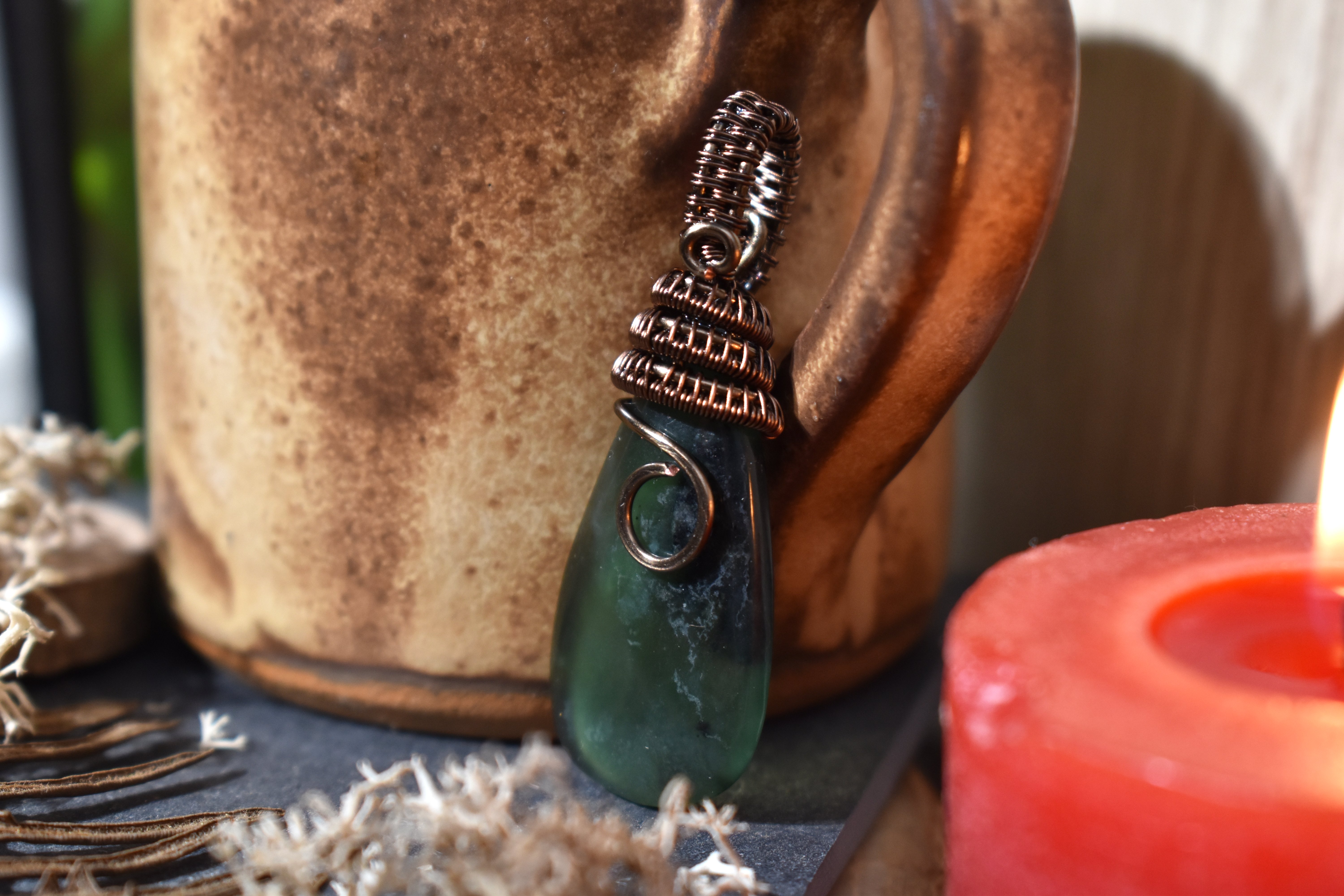 Pendentif ~Gardien du Souffle~ Jade Néphrite