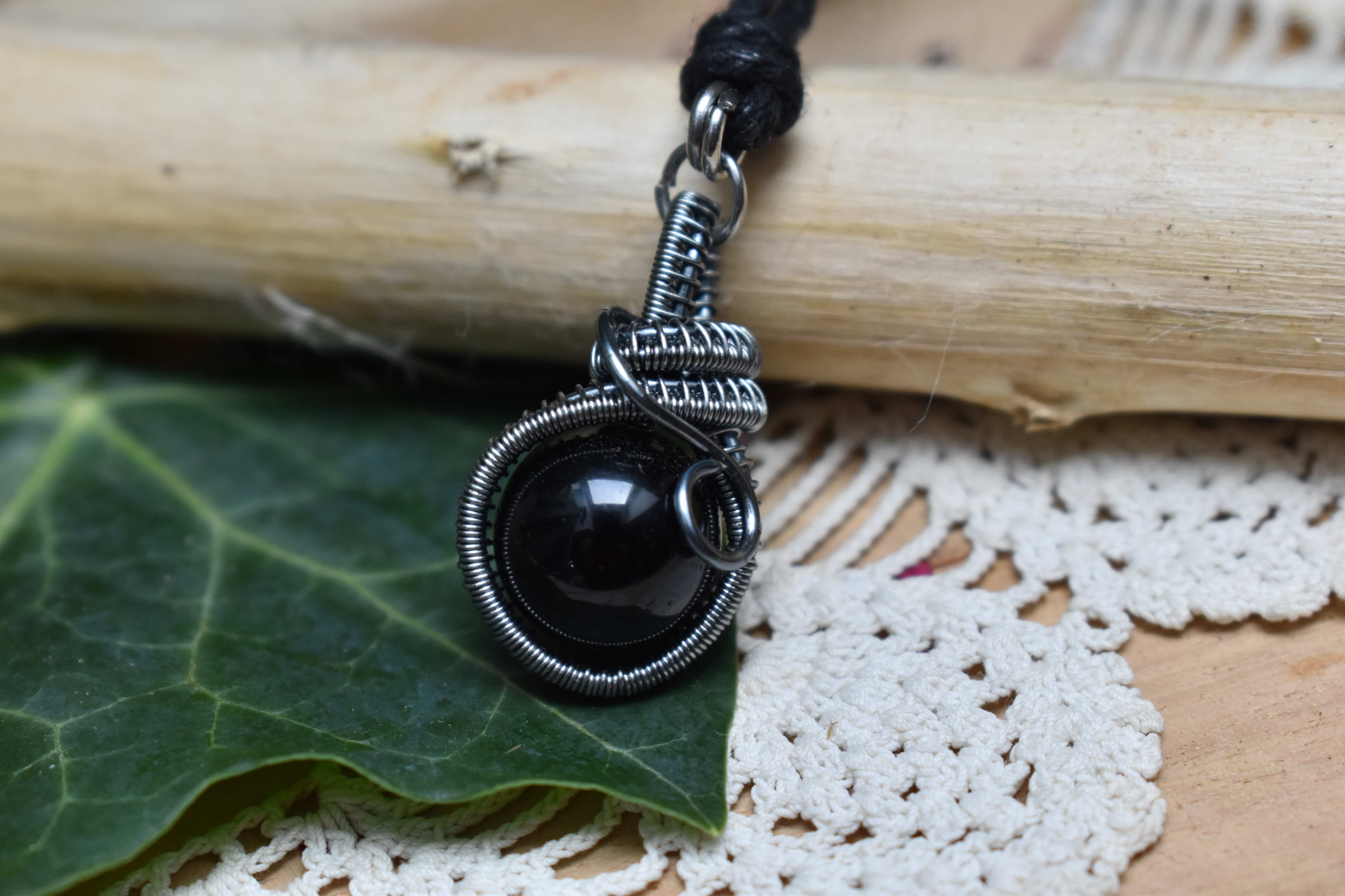 Pendentif ~Fidget~ Obsidienne 