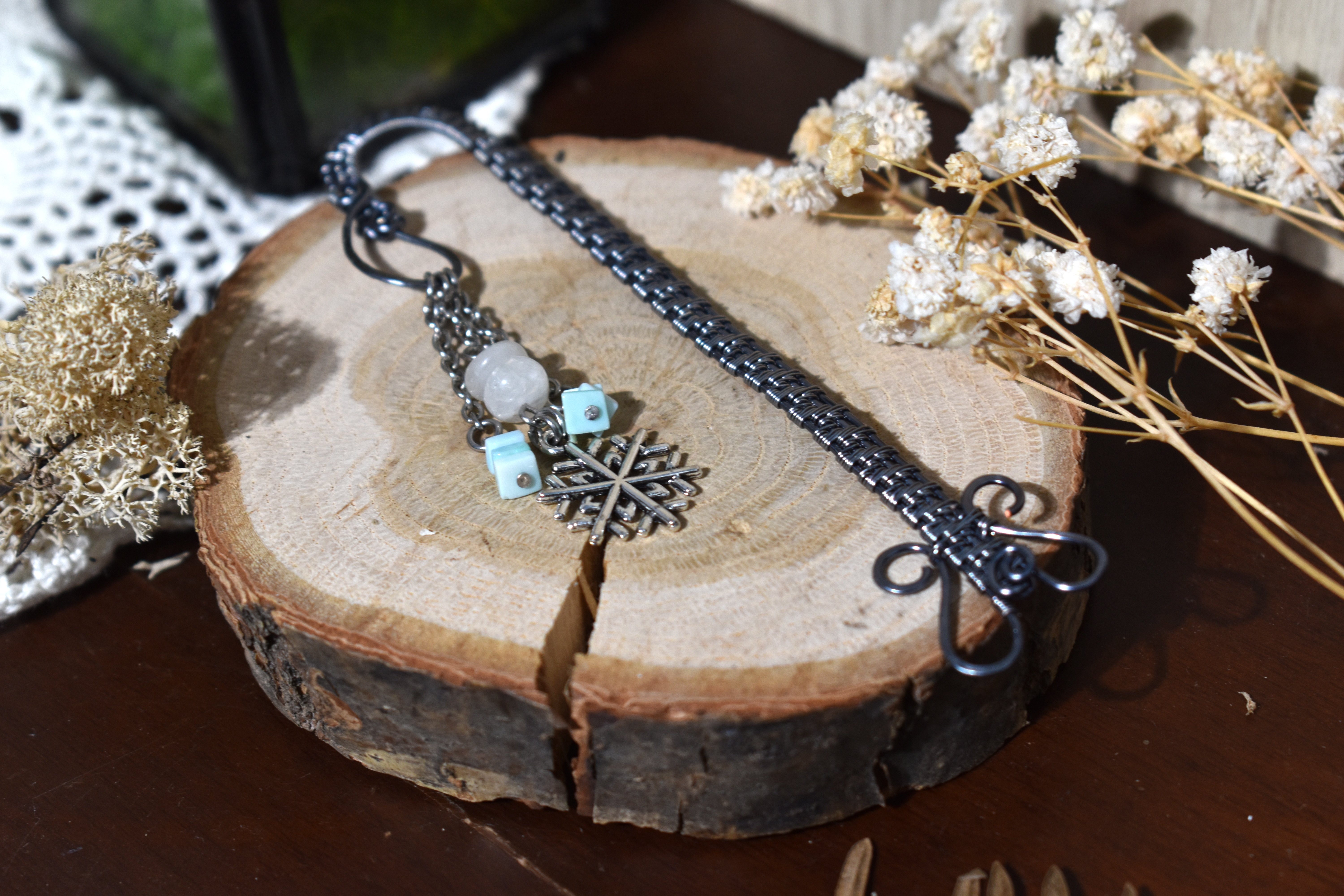 Marque Pages ~Gardien des Mots~ Opale et Péristérite